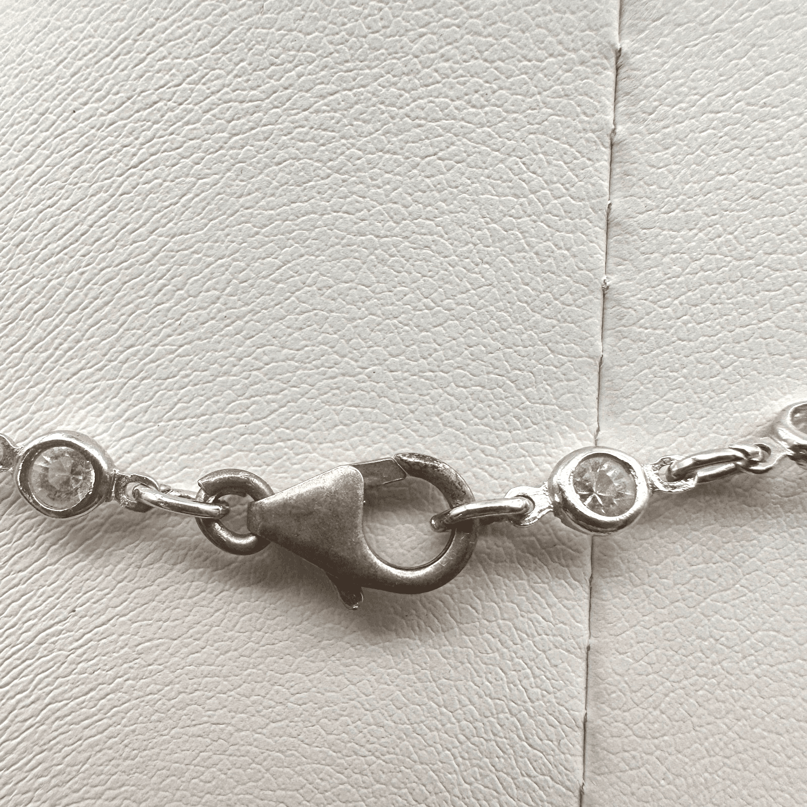 Vintage 90s Y2K Silver Tone Necklace Crystal Teardrop Lariat Y Dainty Elegant - Thumbnail 14