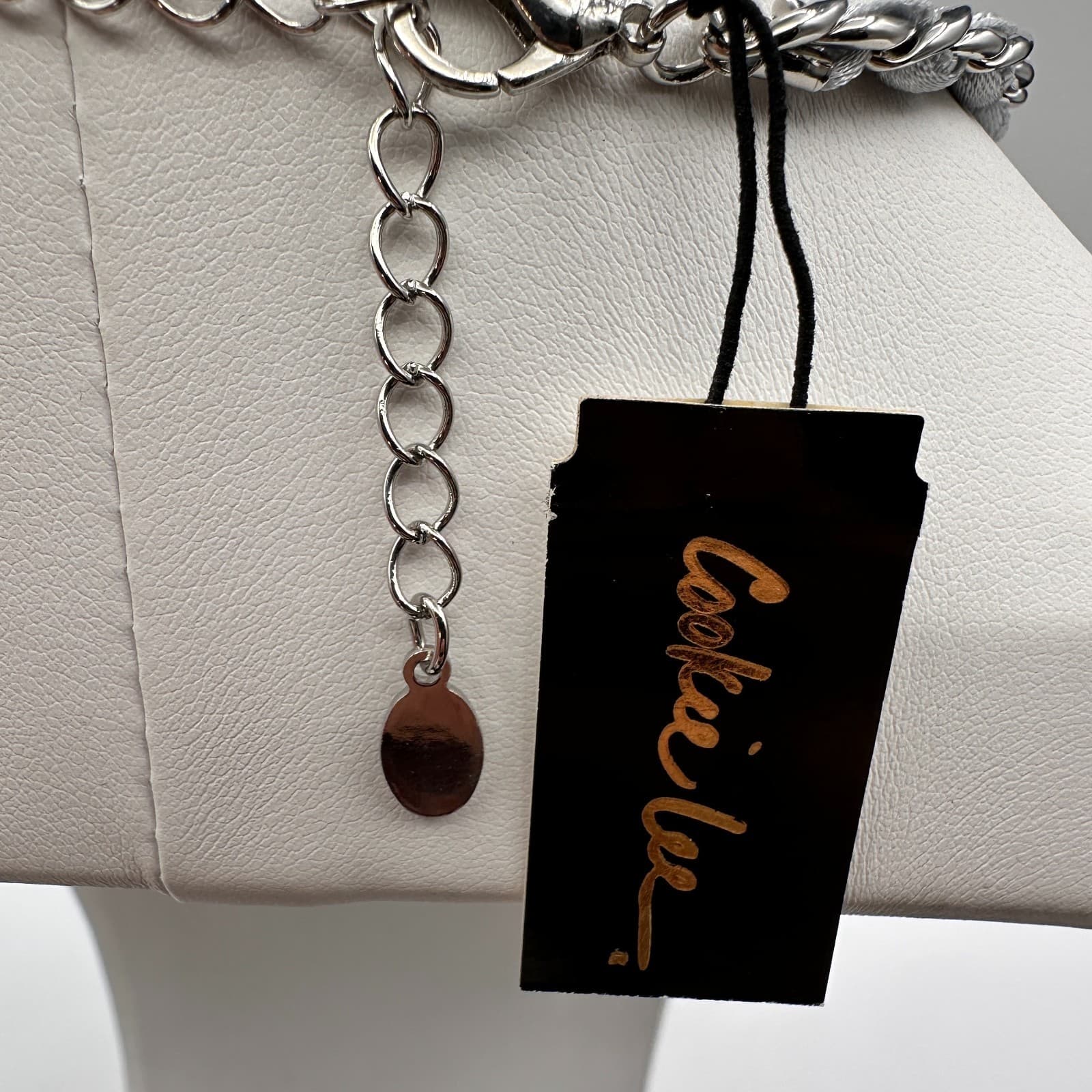 Vintage 90s Cookie Lee Silver Tone Rhinestone Round Pendant Necklace Jewelry - Thumbnail 13