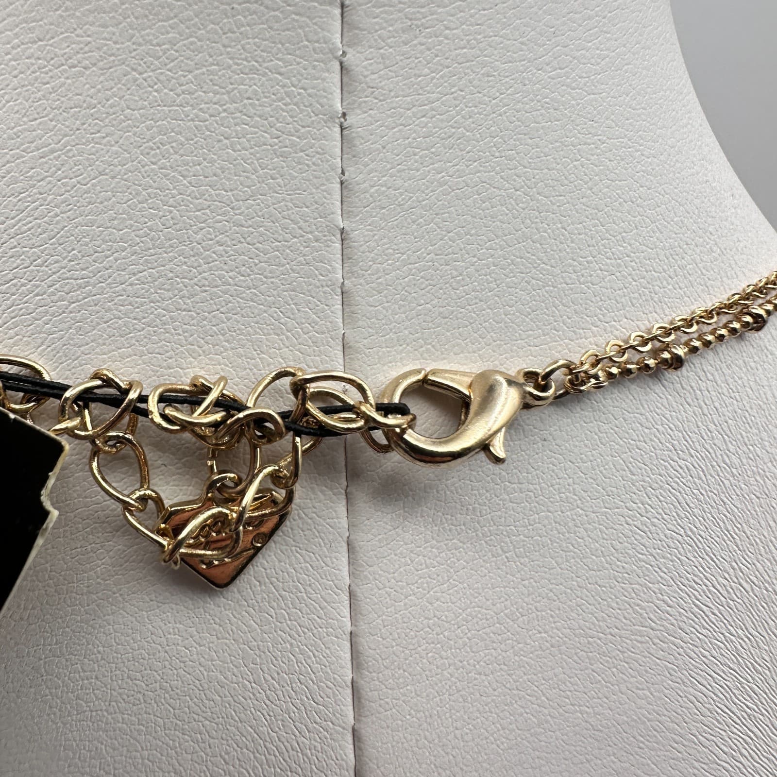 Vintage Y2K Cookie Lee Red Stone Necklace Gold Tone Filigree Tassel Statement - Thumbnail 15