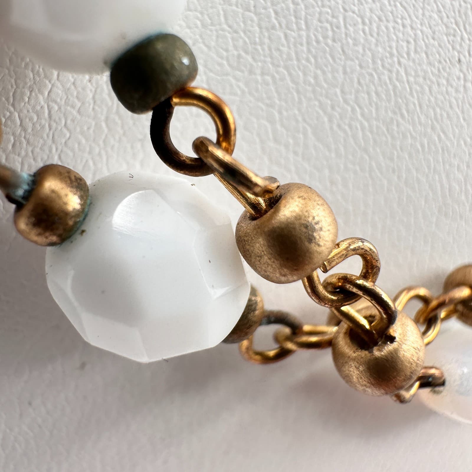 Vintage 90s Cookie Lee Double Strand Beaded Gold Tone Necklace Women's Jewelry - Thumbnail 8