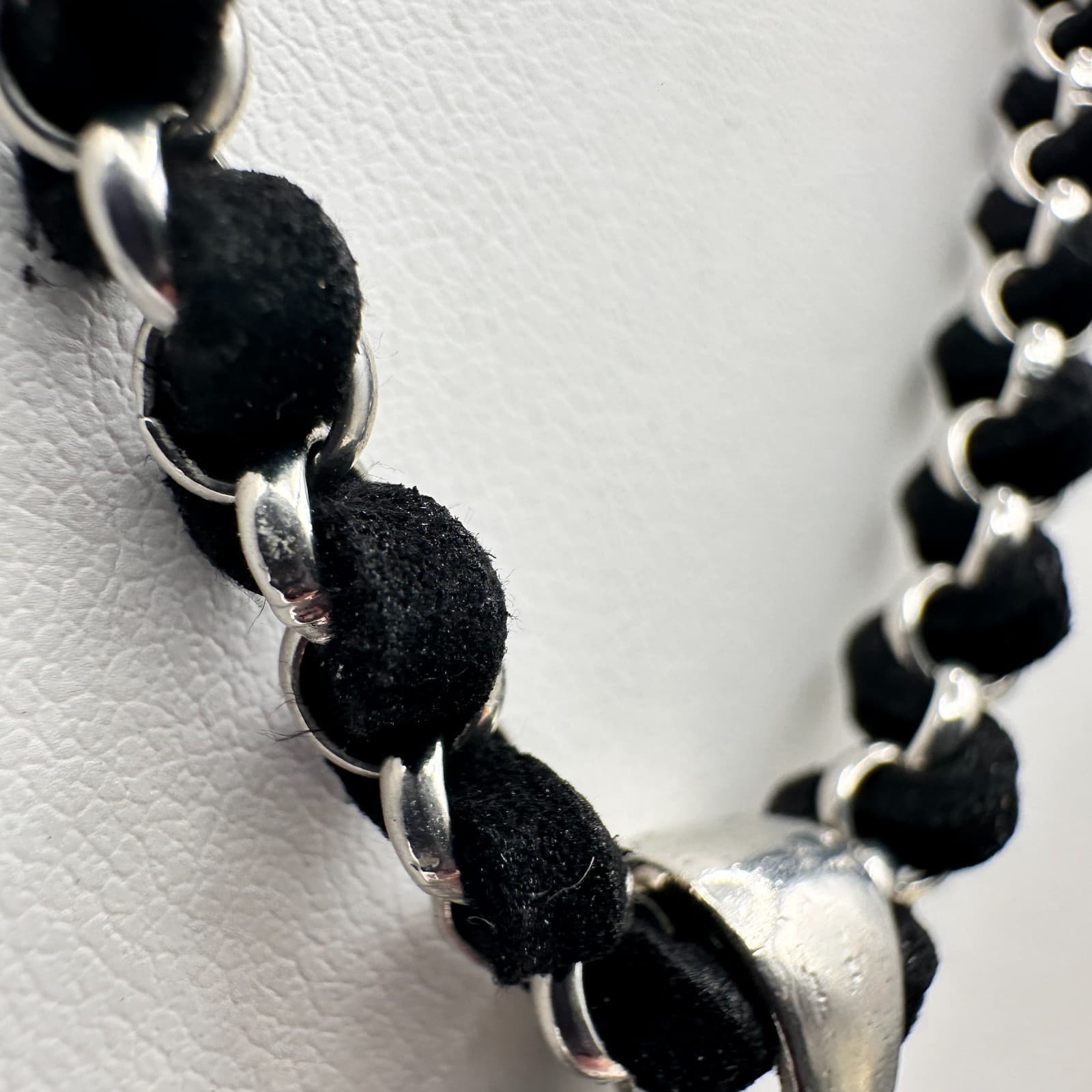 Vintage 80s Cookie Lee Silver Tone Clear Glass Round Pendant Necklace Jewelry - Thumbnail 5