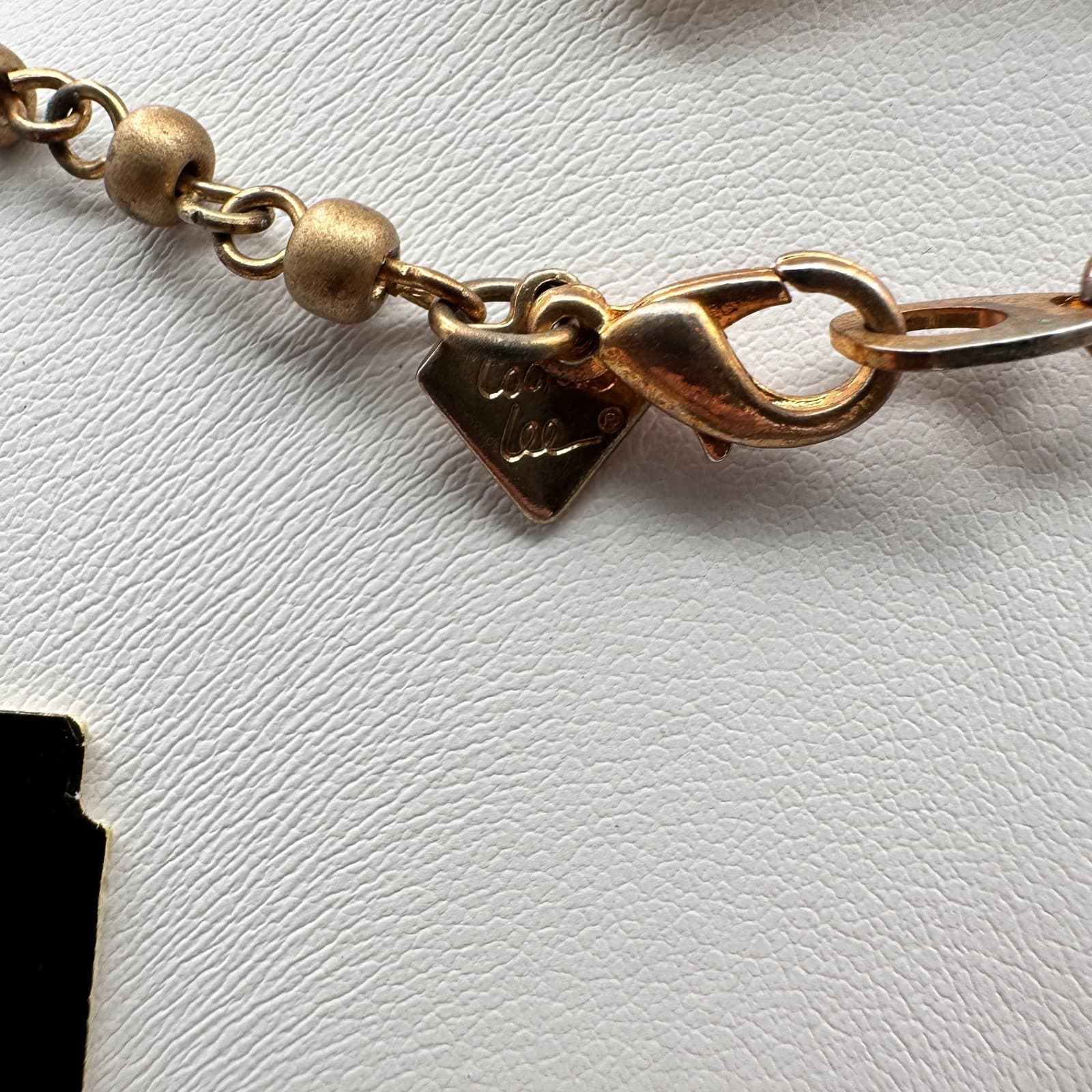 Vintage 90s Cookie Lee Double Strand Beaded Gold Tone Necklace Women's Jewelry - Thumbnail 11