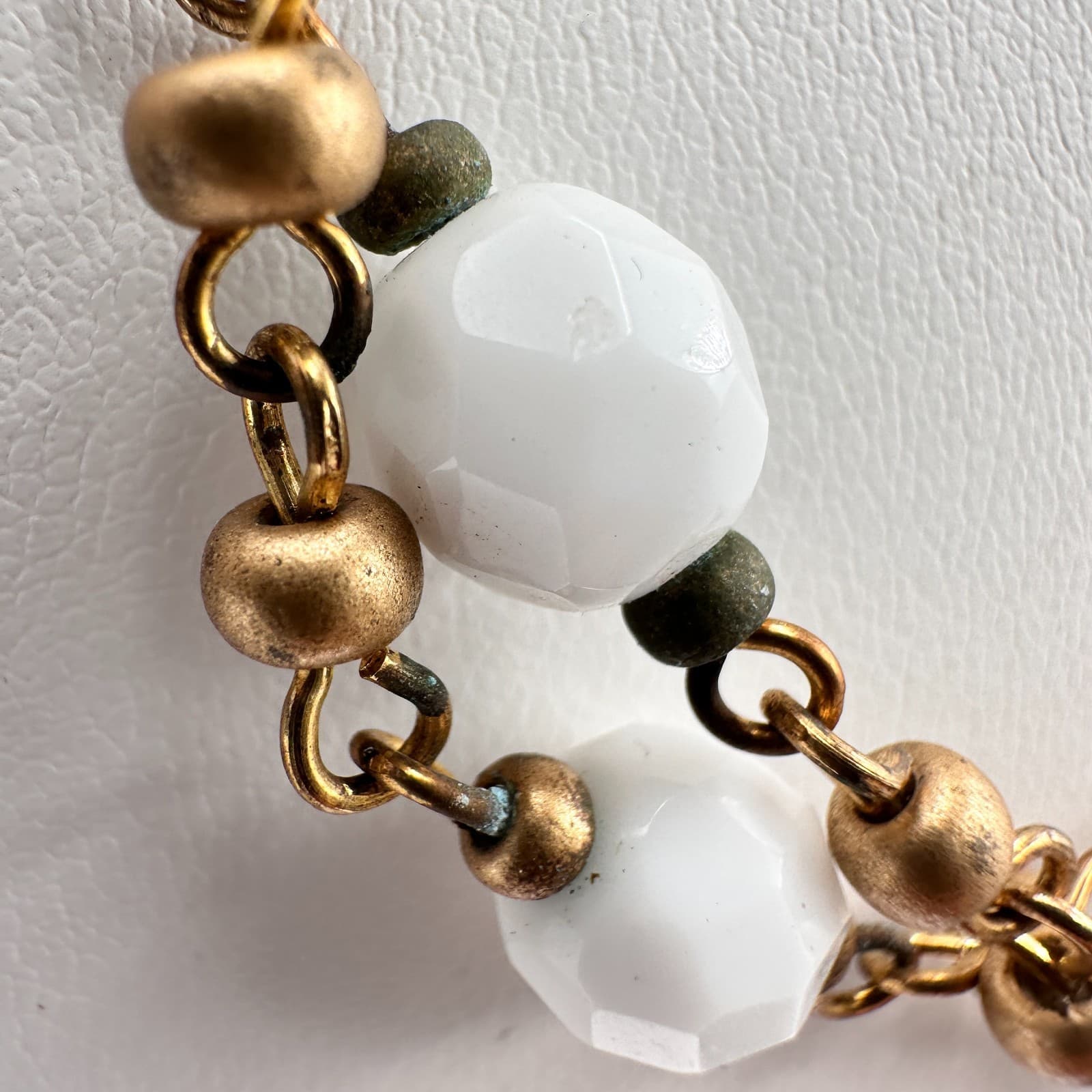 Vintage 90s Cookie Lee Double Strand Beaded Gold Tone Necklace Women's Jewelry - Thumbnail 7