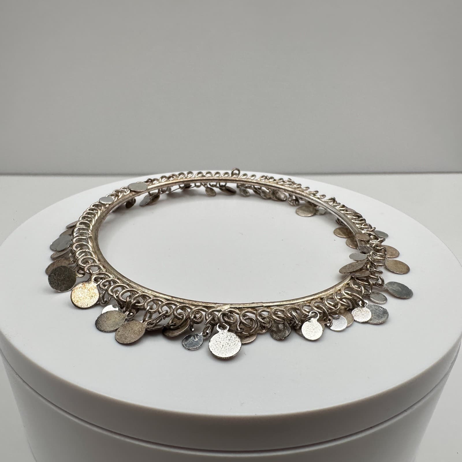 Vintage 80s Coin Charm Cuff Bracelet Boho Women's Classic Fashion Jewelry - Thumbnail 2