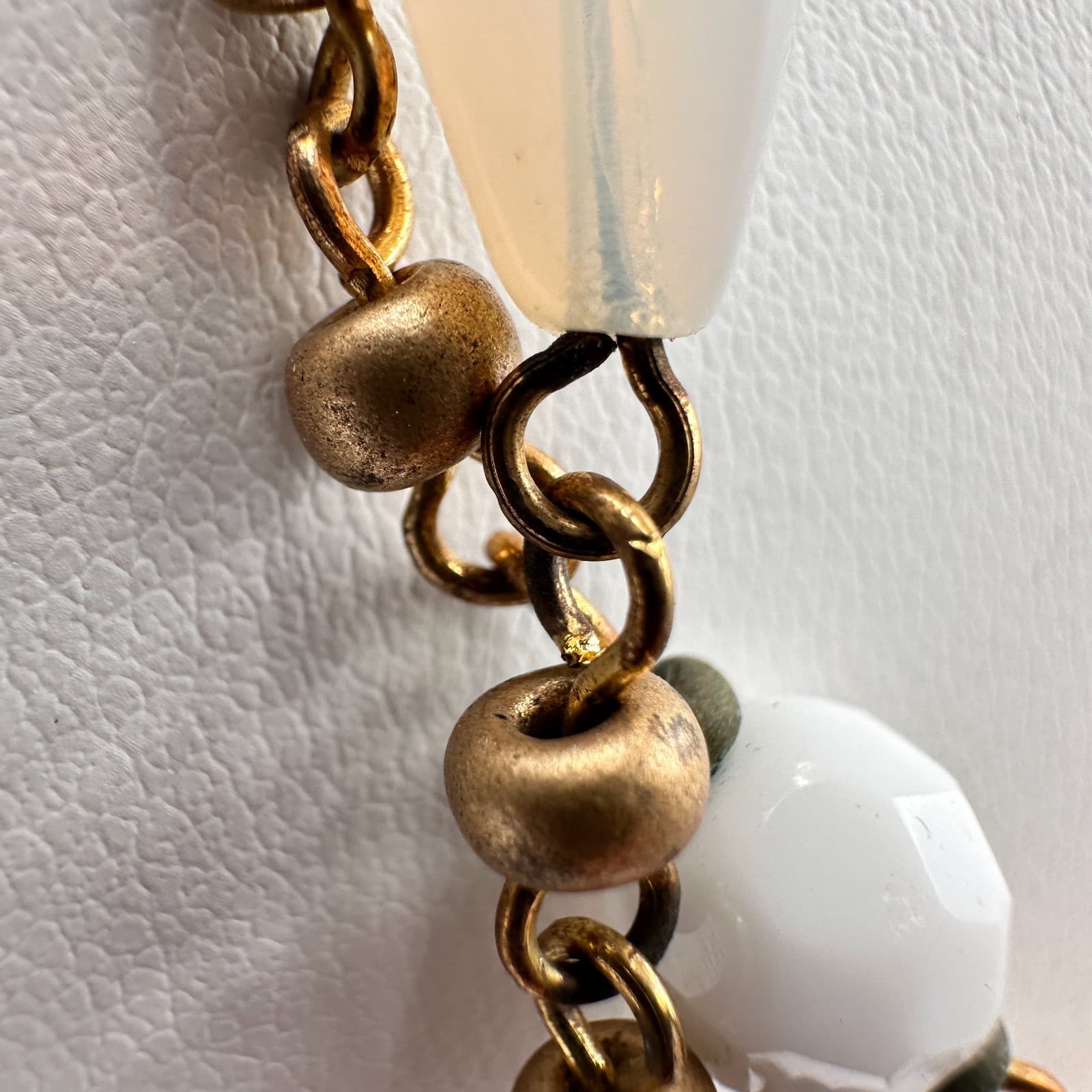 Vintage 90s Cookie Lee Double Strand Beaded Gold Tone Necklace Women's Jewelry - Thumbnail 6