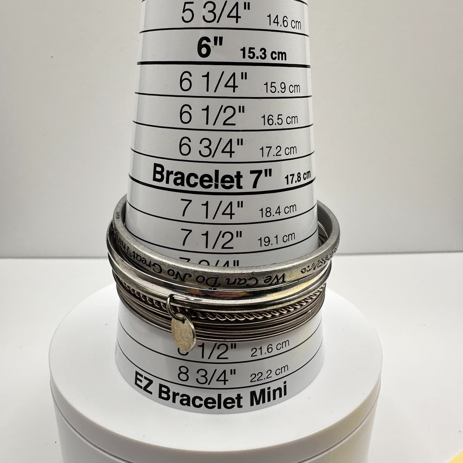 Vintage 90s Mother Teresa Engraved Bracelet Set Silver Tone Women's Jewelry - Thumbnail 13