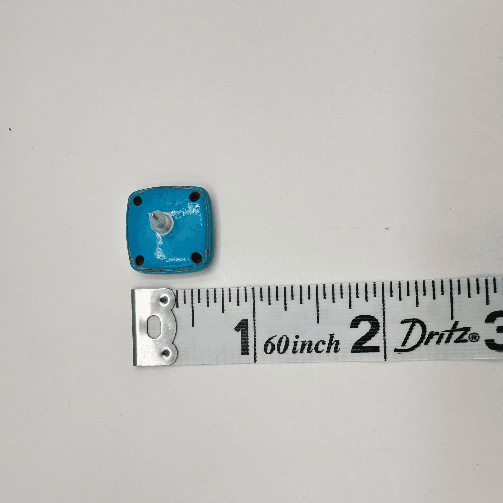 Vintage 90s Turquoise Blue Enamel Square Stud Earrings Retro Statement Jewelry - Thumbnail 12