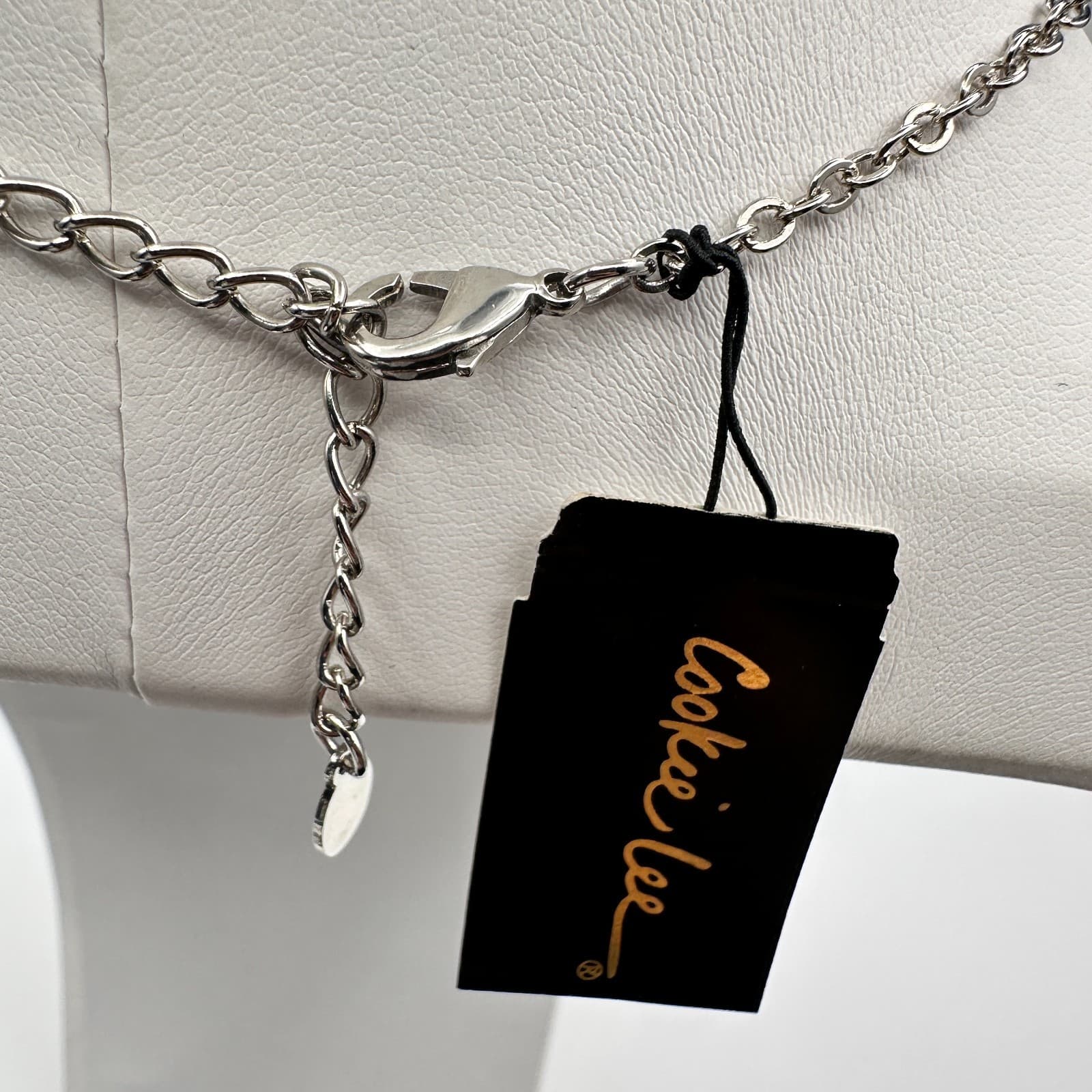 Vintage 90s Cookie Lee Fairy Pendant Necklace Silver Tone Tinkerbell Jewelry - Thumbnail 9