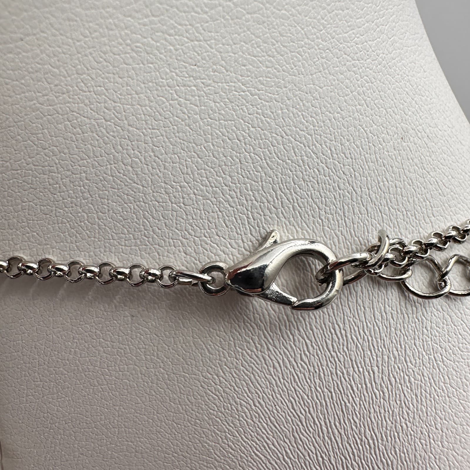 Vintage 90s Cookie Lee Genuine Crystal Necklace Silver Tone Clear Rhinestone - Thumbnail 7