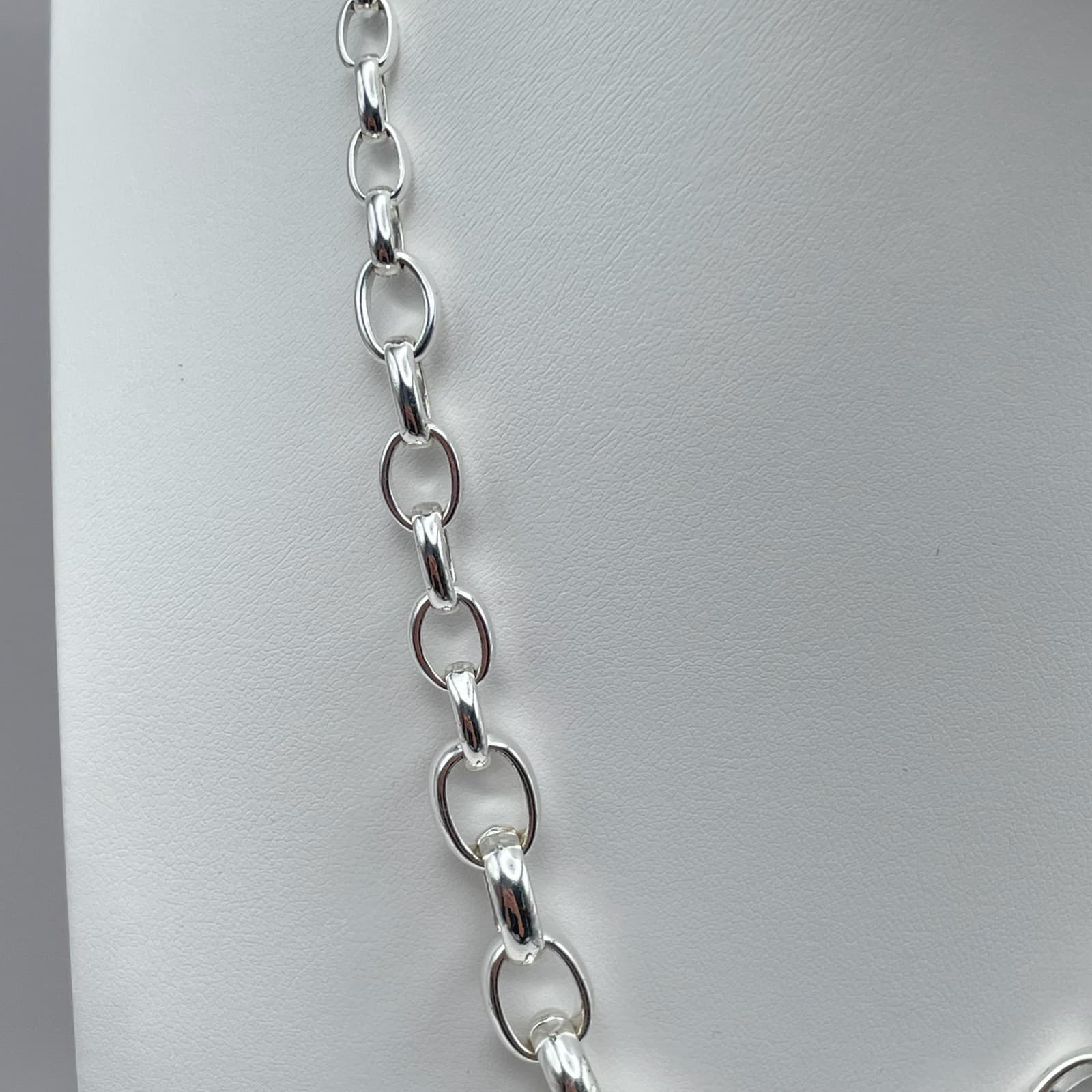 Vintage 90s Medical Alert Necklace Diabetic Silver Tone Thick Oval Link Chain - Thumbnail 7