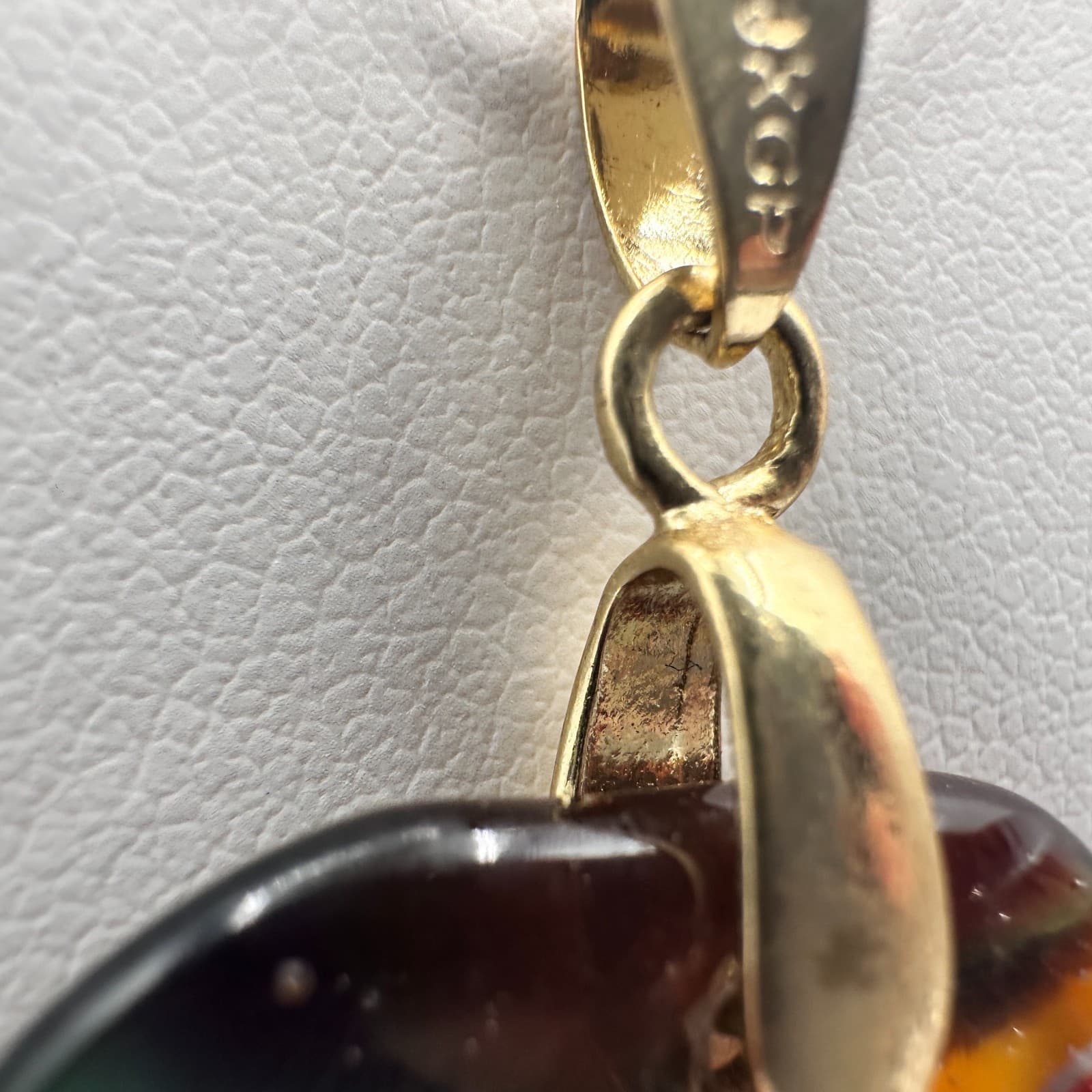 18K Gold Filled Vintage Y2K Rainbow Glass Heart Pendant Necklace - Thumbnail 6