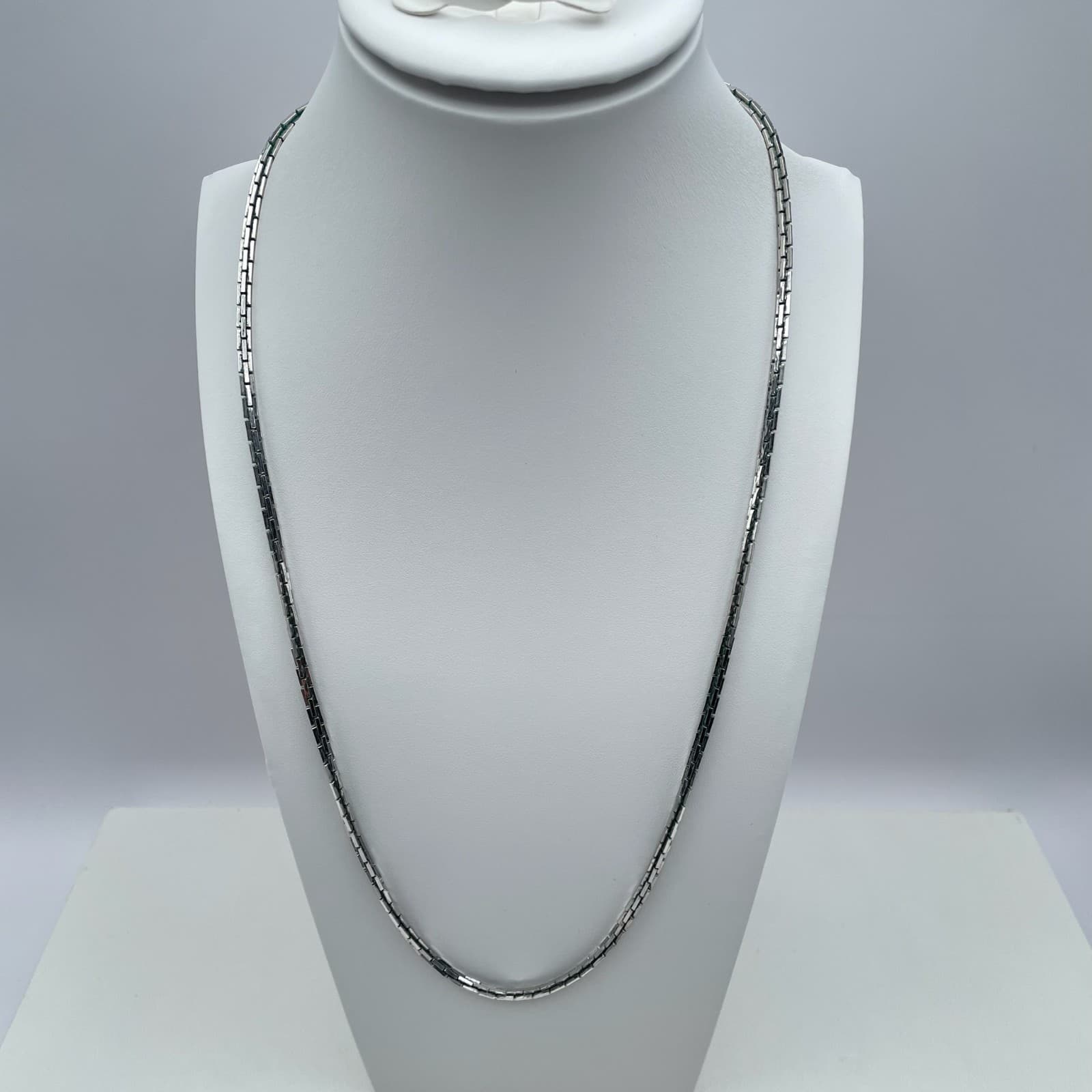 Vintage 80s Sarah Coventry Silver Tone Link Chain Necklace Unisex Jewelry - Image 1