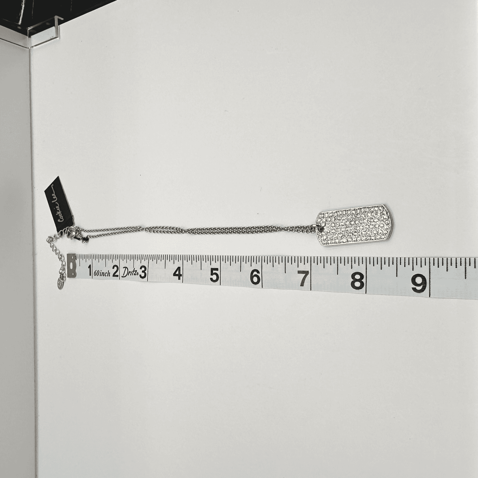 Vintage 90s Cookie Lee Genuine Crystal Necklace Silver Tone Clear Rhinestone - Thumbnail 10