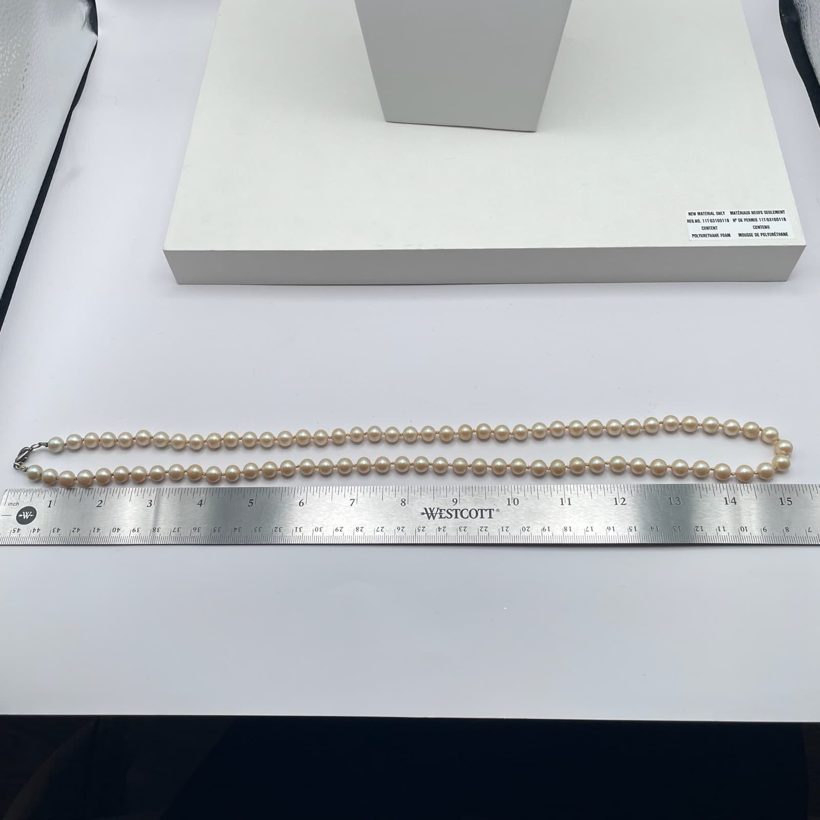 Vintage 90s Cream Faux Pearl Beaded Strand Necklace Boho Women's Classic Jewelry - Thumbnail 9