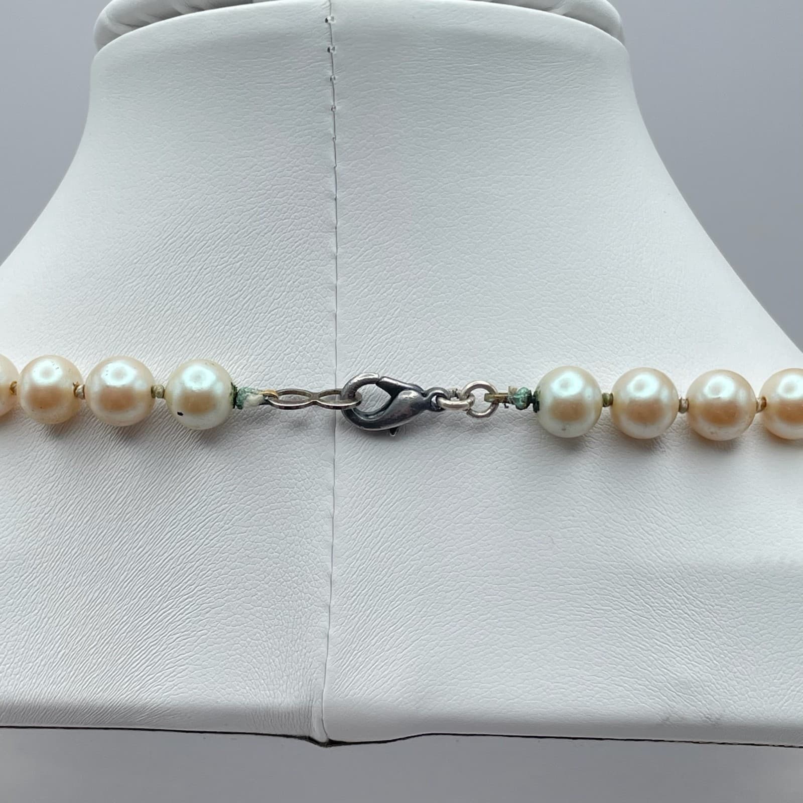 Vintage 90s Cream Faux Pearl Beaded Strand Necklace Boho Women's Classic Jewelry - Thumbnail 8