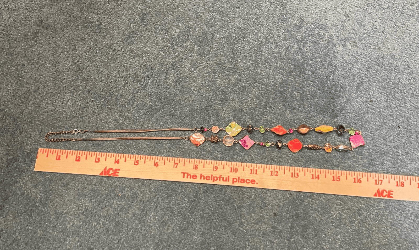 Vintage Bohemian Charm Single Chain Necklace Lobster Clasp Shell Crystal Bead - Thumbnail 10