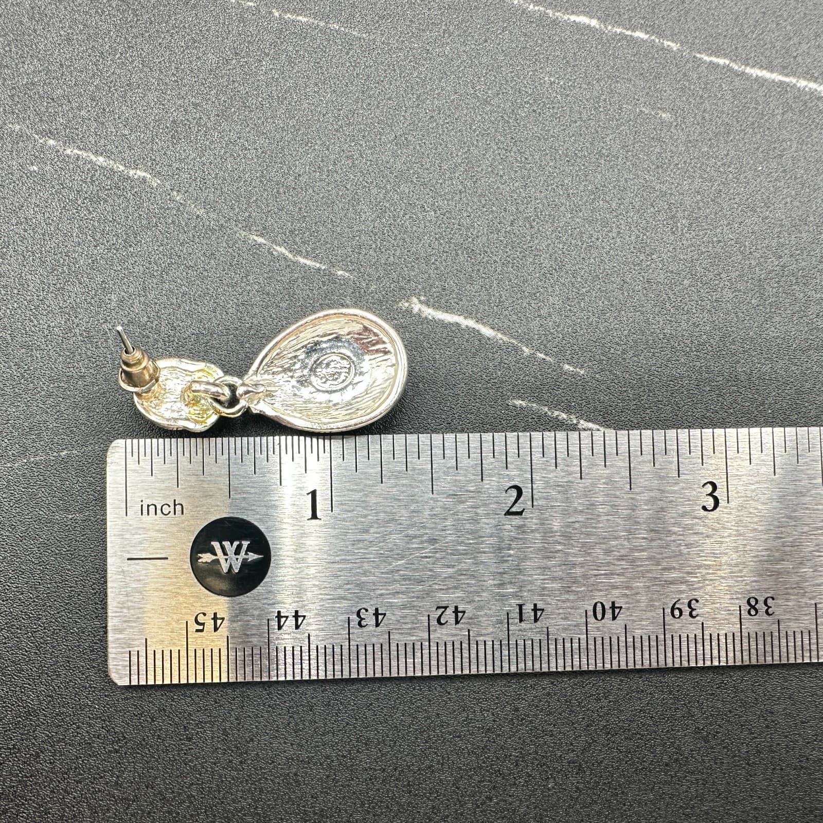 Vintage Premier Designs Two-Tone Teardrop Gold & Silver Dangle Clip-On Earrings - Thumbnail 10