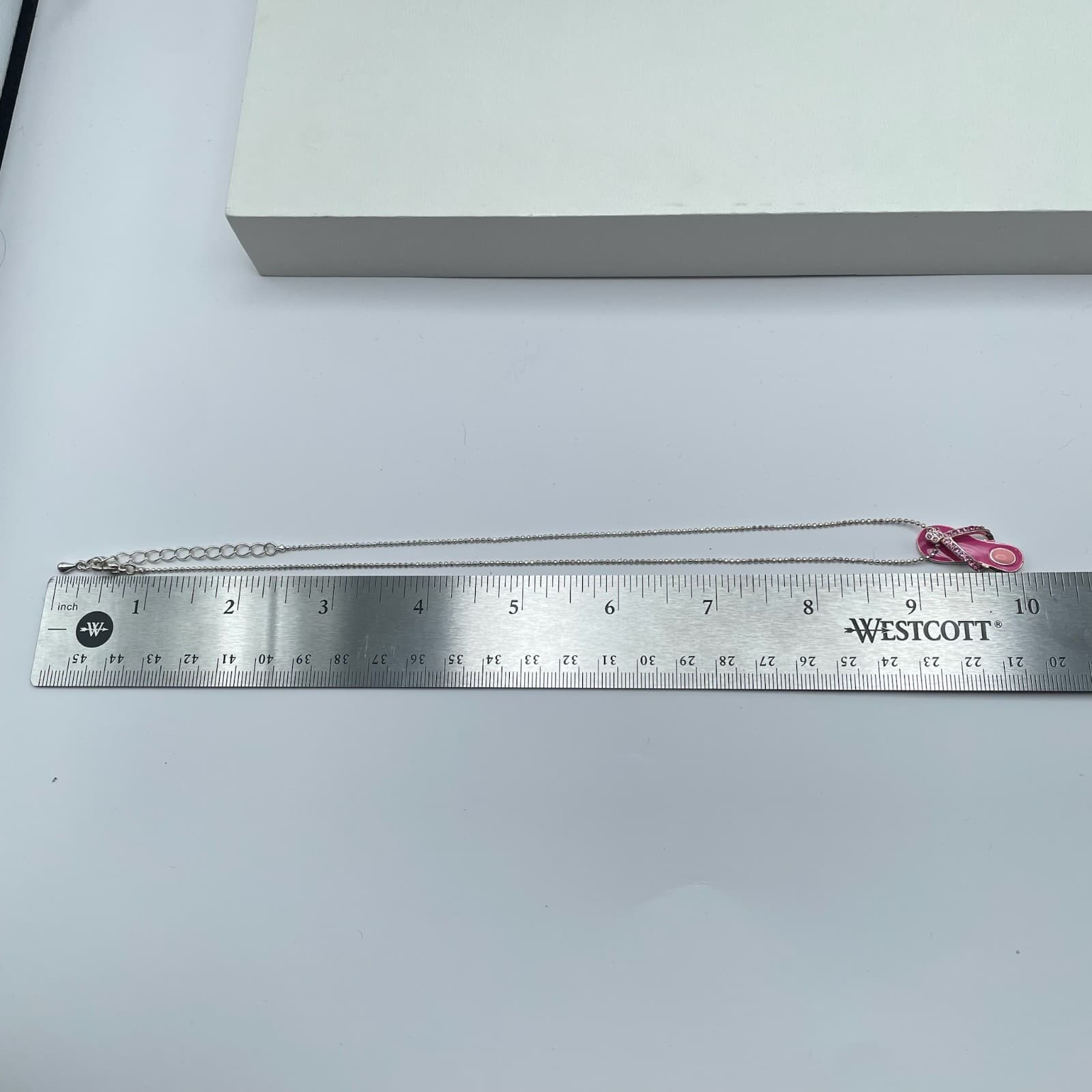 Vintage Y2K Pink Flip Flop Pendant Necklace Silver Tone Enamel Rhinestone - Thumbnail 8