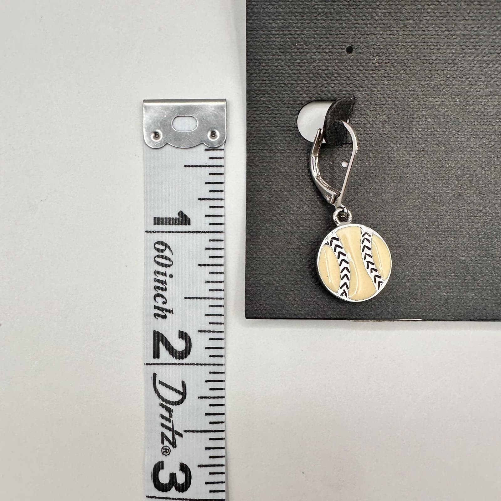 Vintage 80s Cookie Lee Silver Tone Enamel Baseball Softball Hook Earring Jewelry - Thumbnail 11