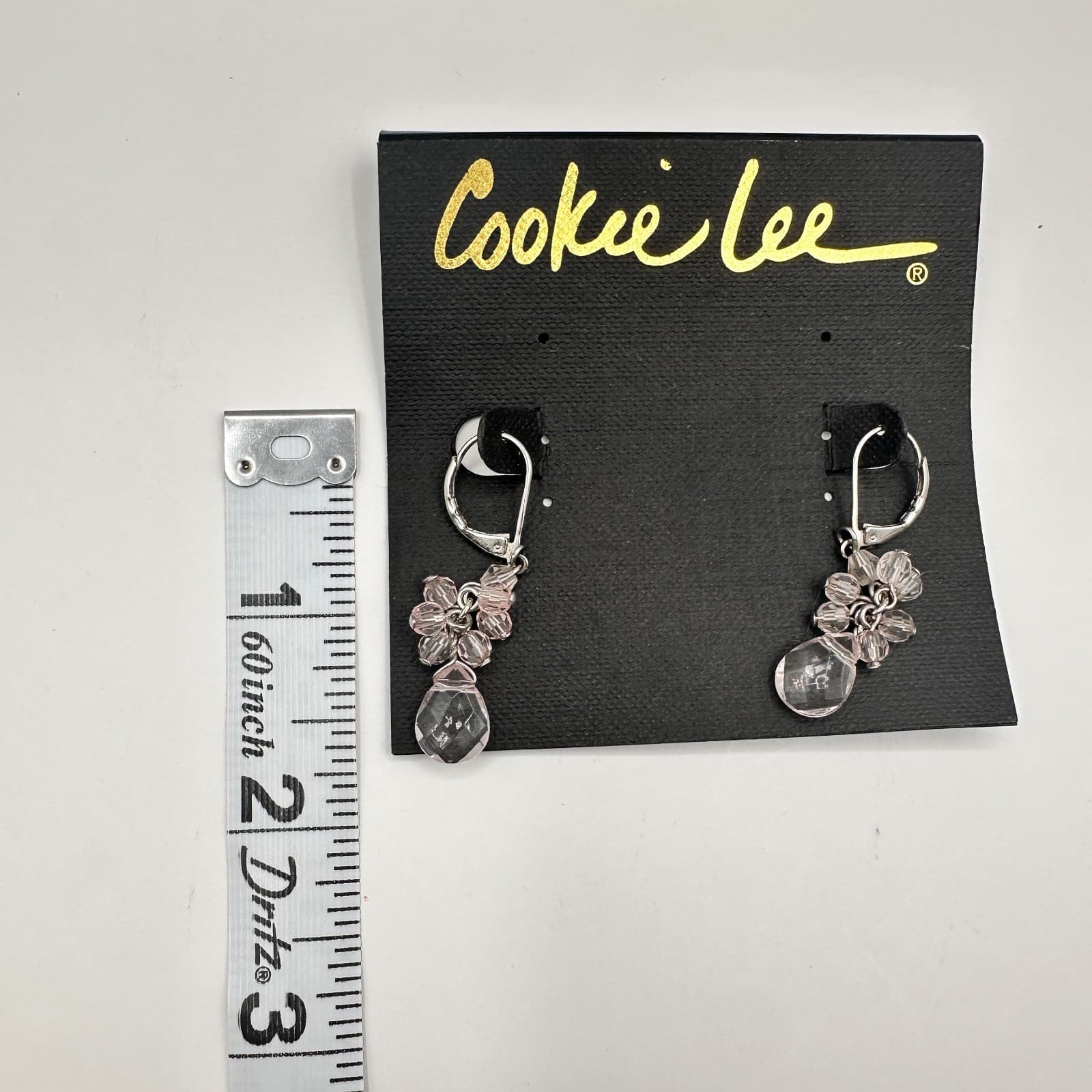 Vintage 90s Silver Tone Pink Bead Teardrop Chandelier Earrings Womens Jewelry - Thumbnail 11