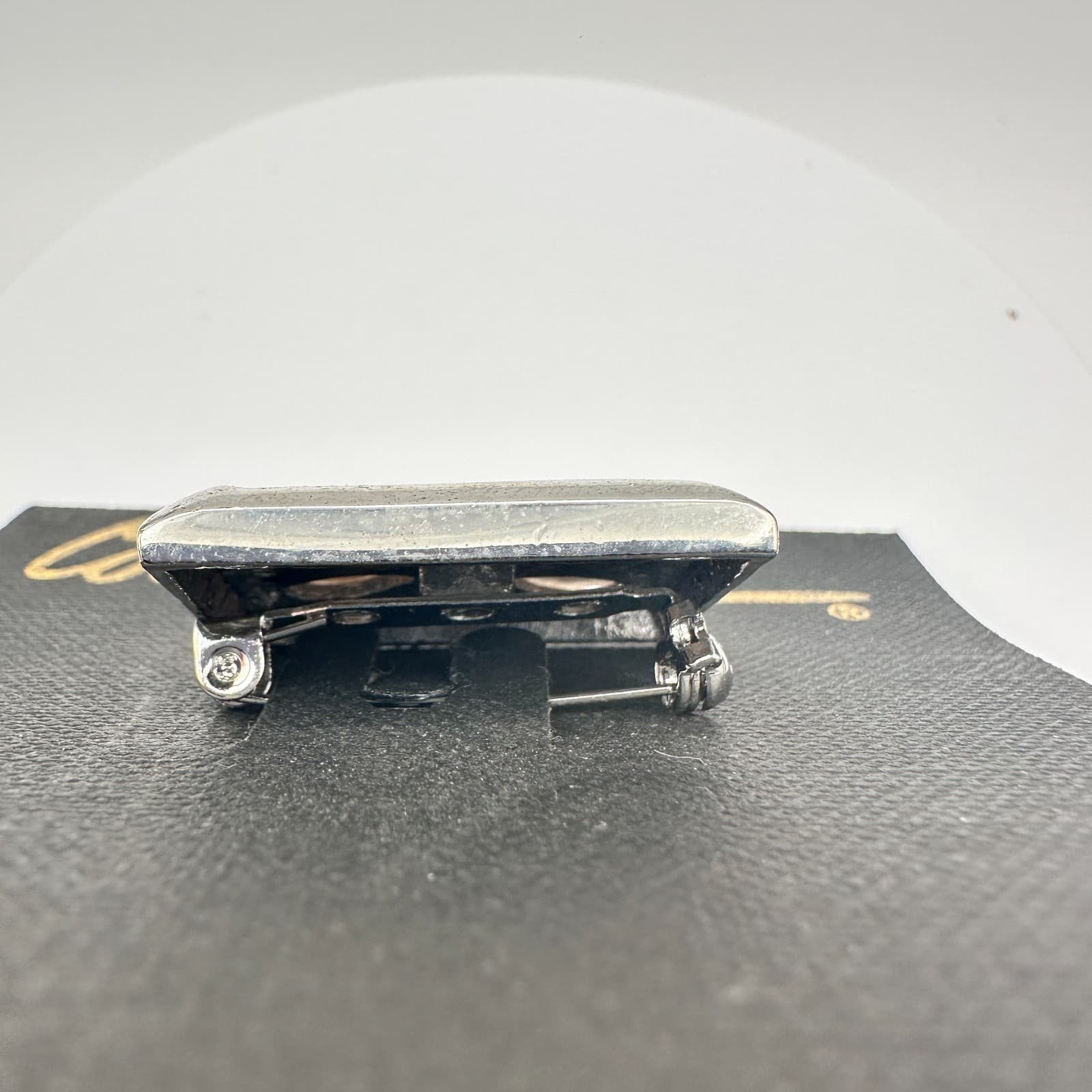 Vintage 90s Cookie Lee Silver Tone Picture Frame Brooch Pin Rectangular - Thumbnail 2