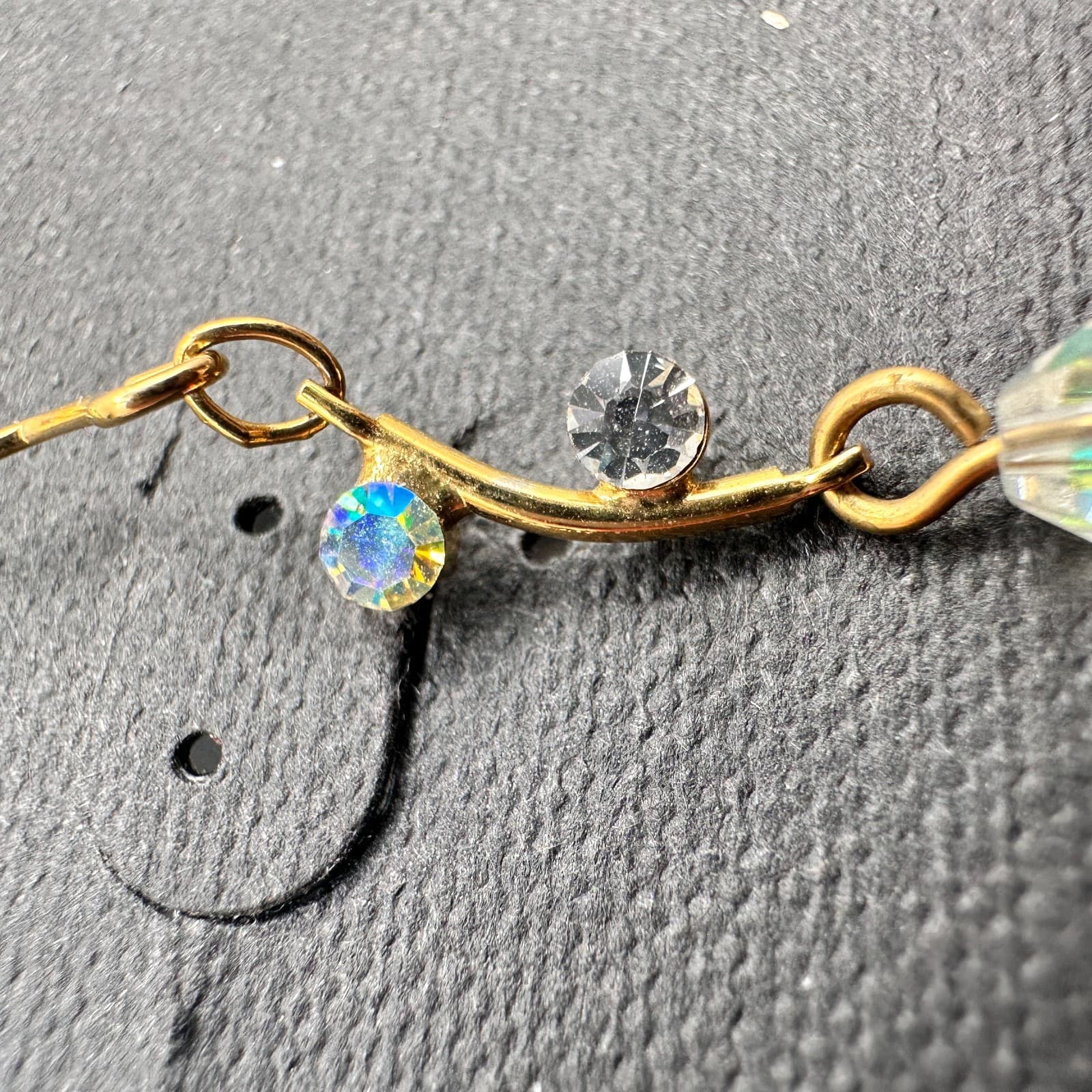 Vintage 90s Cookie Lee Gold Tone Clear Teardrop Dangle Earrings Jewelry - Thumbnail 8