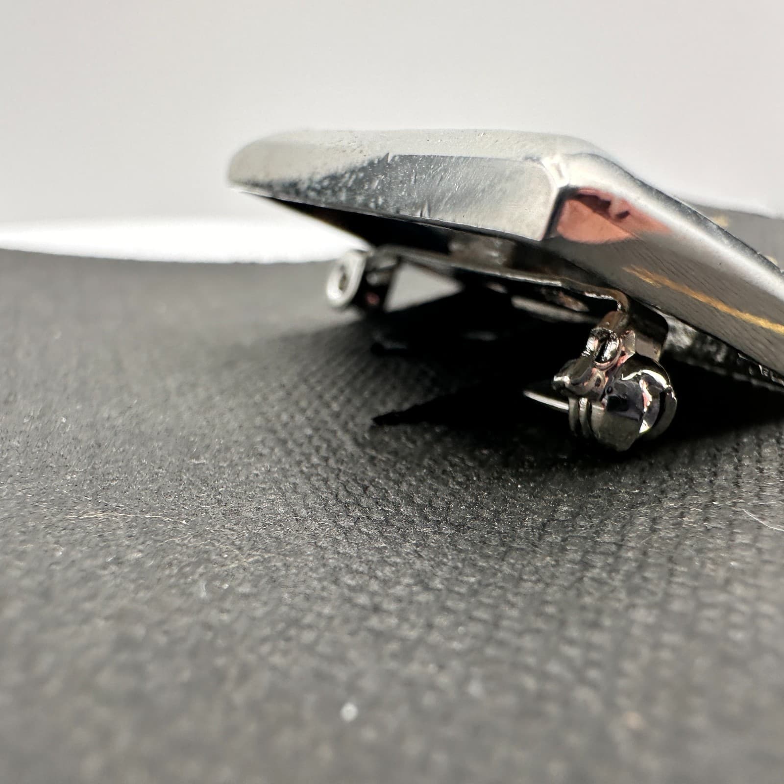 Vintage 90s Cookie Lee Silver Tone Picture Frame Brooch Pin Rectangular - Thumbnail 3