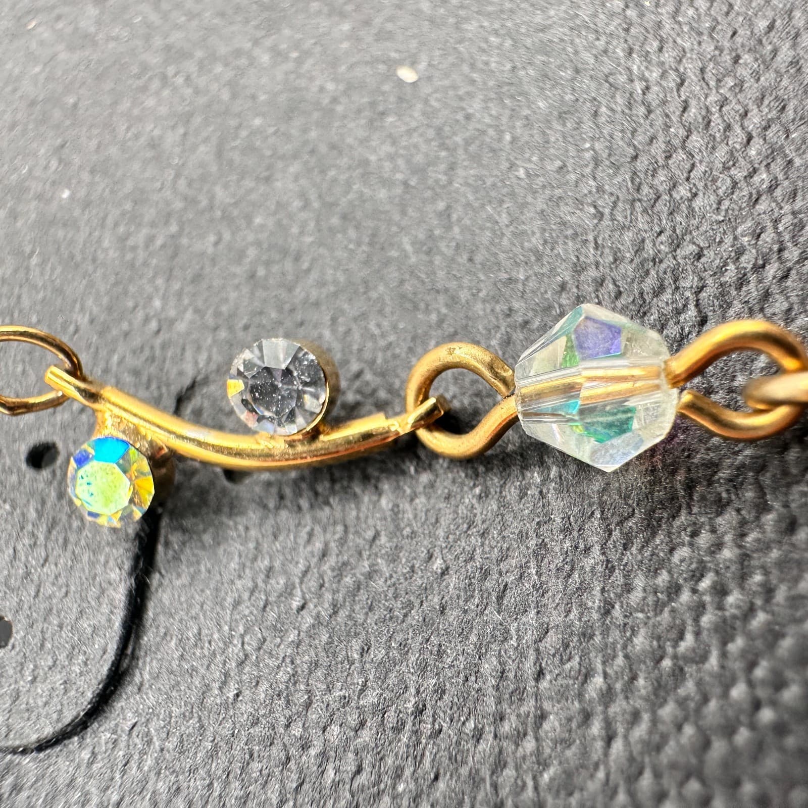 Vintage 90s Cookie Lee Gold Tone Clear Teardrop Dangle Earrings Jewelry - Thumbnail 7