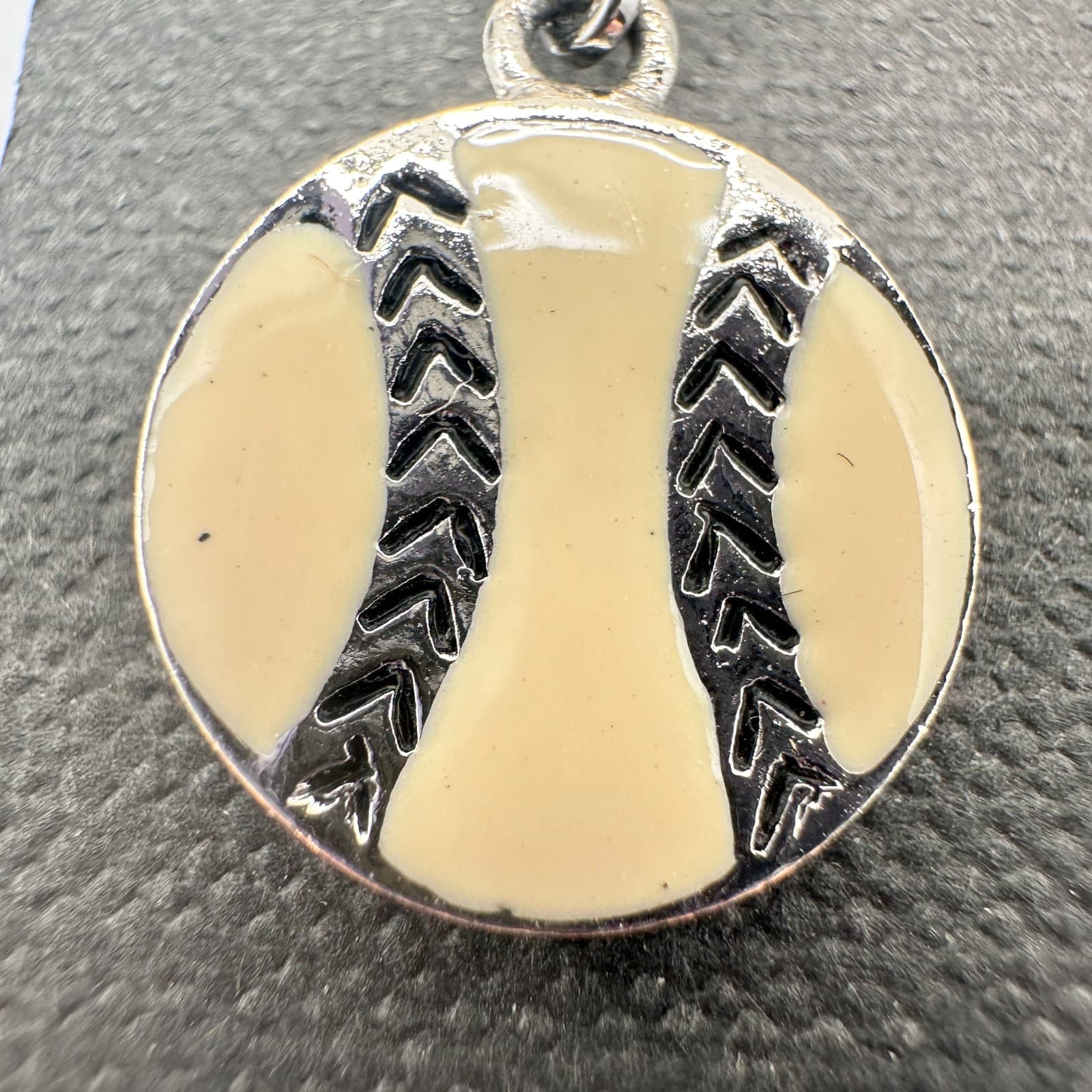 Vintage 80s Cookie Lee Silver Tone Enamel Baseball Softball Hook Earring Jewelry - Thumbnail 6