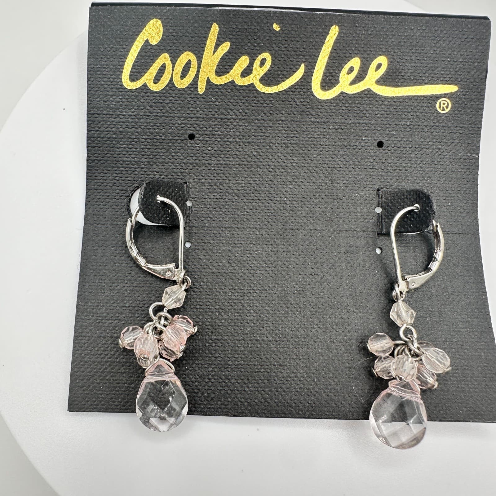 Vintage 90s Silver Tone Pink Bead Teardrop Chandelier Earrings Womens Jewelry - Thumbnail 10