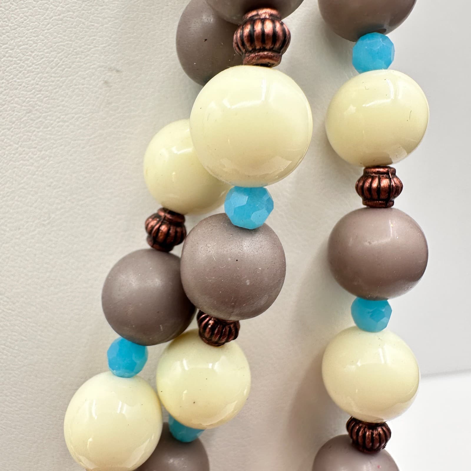 Vintage 90s RoRo Multi-Strand Beaded Necklace Earring Set Boho Fashion Jewelry - Thumbnail 10