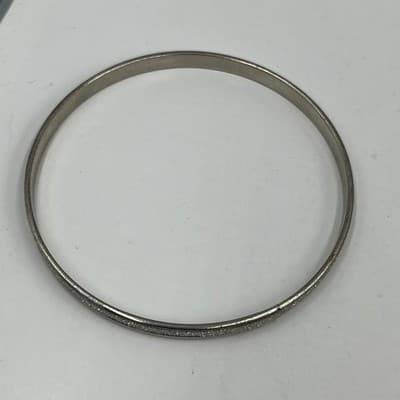 Vintage Stackable Silver-Tone Bangle Bracelets Set 4 Textured Dotted Glimmer - Thumbnail 4