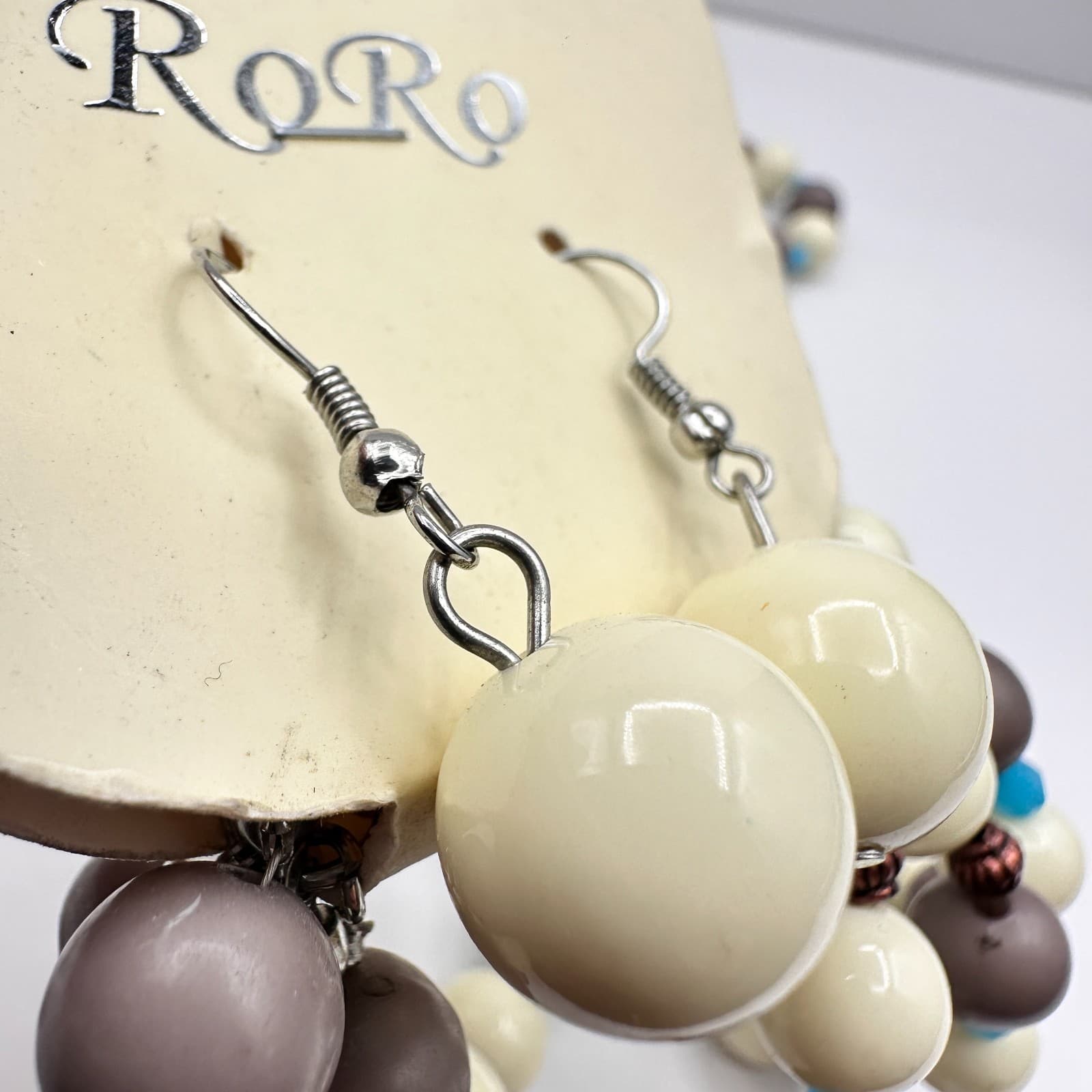 Vintage 90s RoRo Multi-Strand Beaded Necklace Earring Set Boho Fashion Jewelry - Thumbnail 13