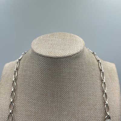 Vintage Lia Sophia Silver Tone Scroll Bib Necklace Crystal Rhinestone Statement - Thumbnail 2