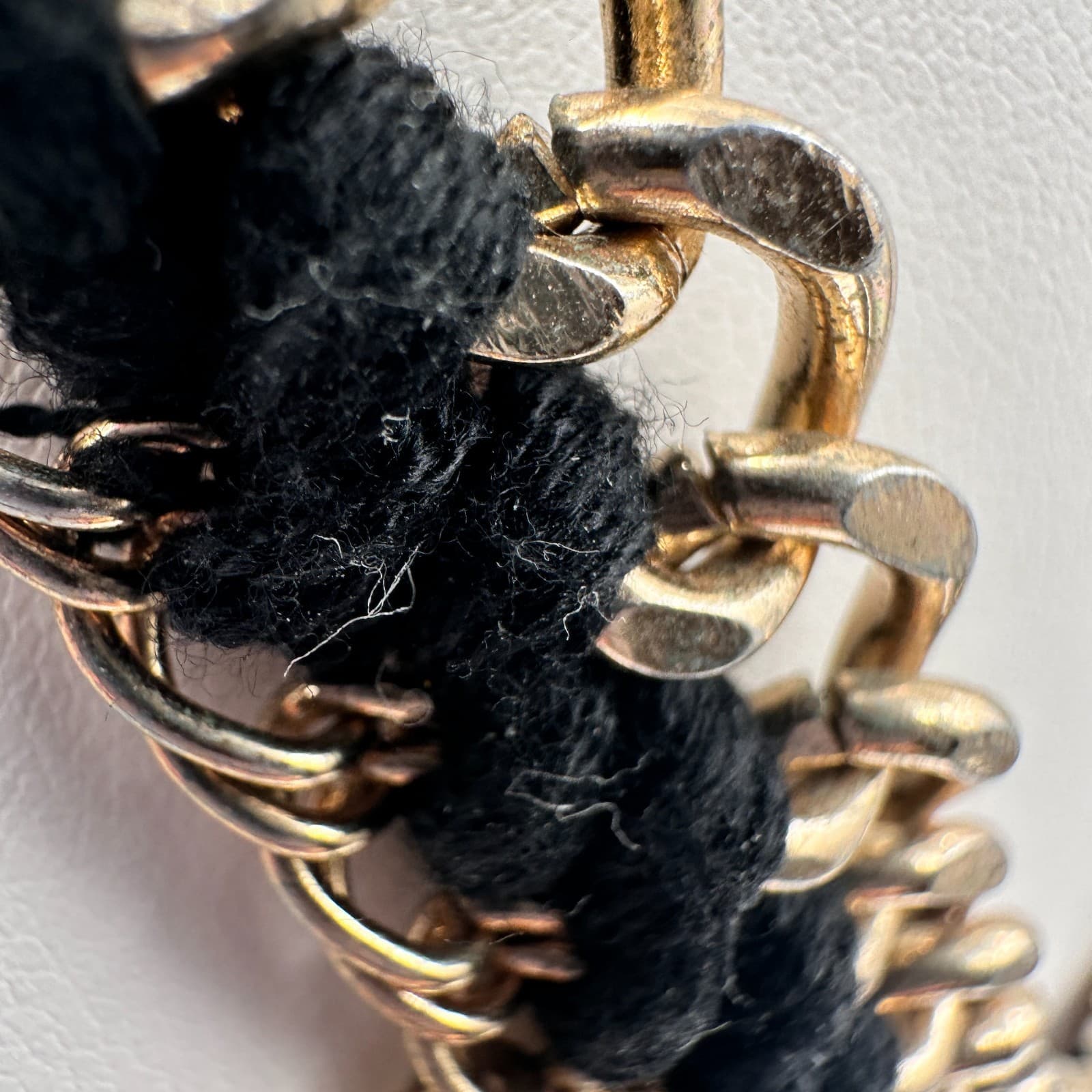 Vintage 90s Lalang Gold Tone Black Rope Chain Fringe Statement Necklace jewelry - Thumbnail 9