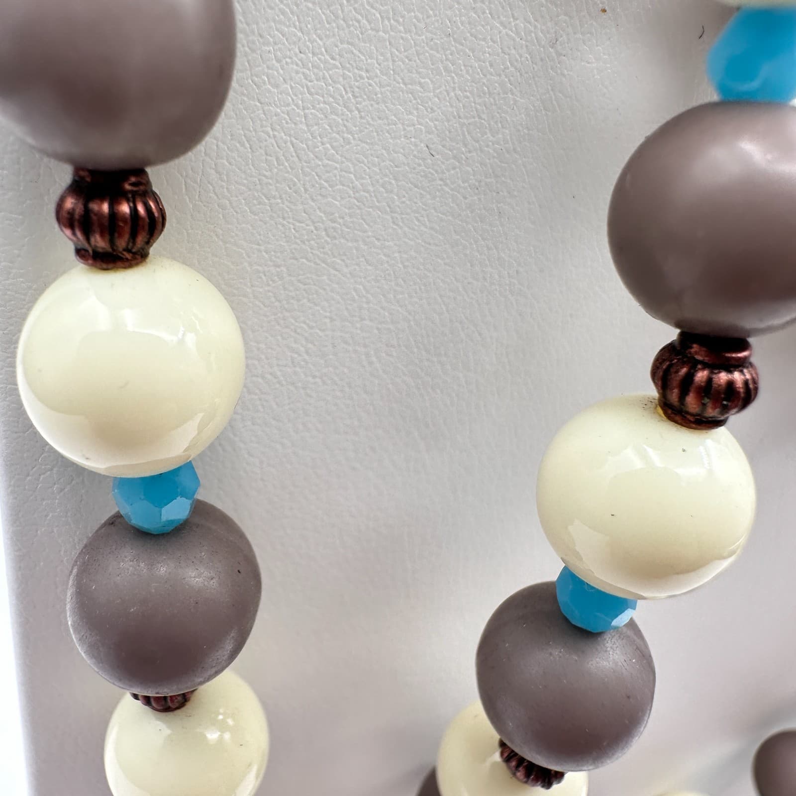 Vintage 90s RoRo Multi-Strand Beaded Necklace Earring Set Boho Fashion Jewelry - Thumbnail 5