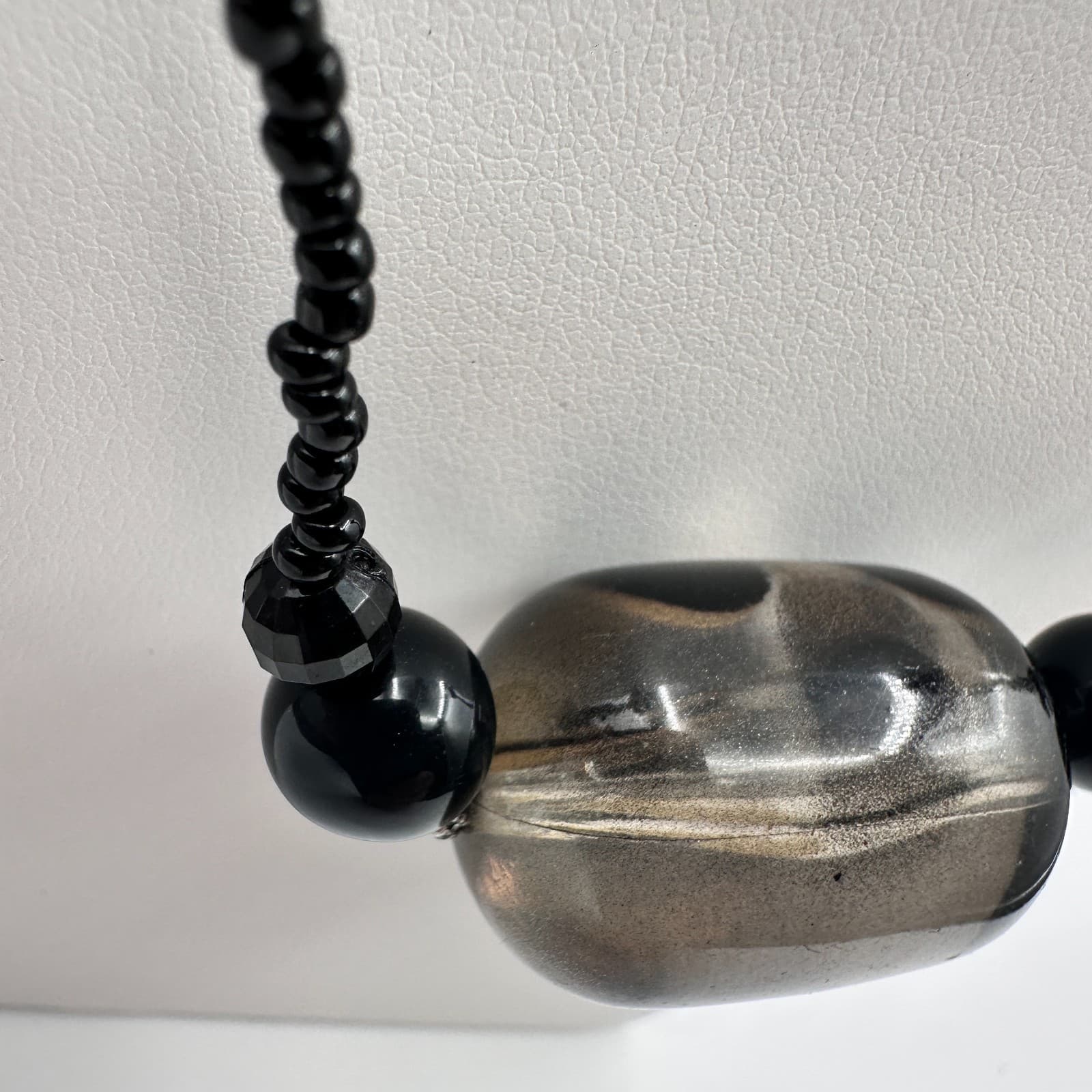 Vintage 80s Cookie Lee Black Tortoiseshell Accent Statement Necklace Jewelry - Thumbnail 4