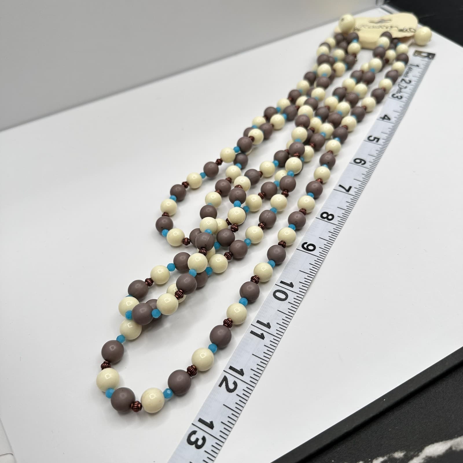 Vintage 90s RoRo Multi-Strand Beaded Necklace Earring Set Boho Fashion Jewelry - Thumbnail 16