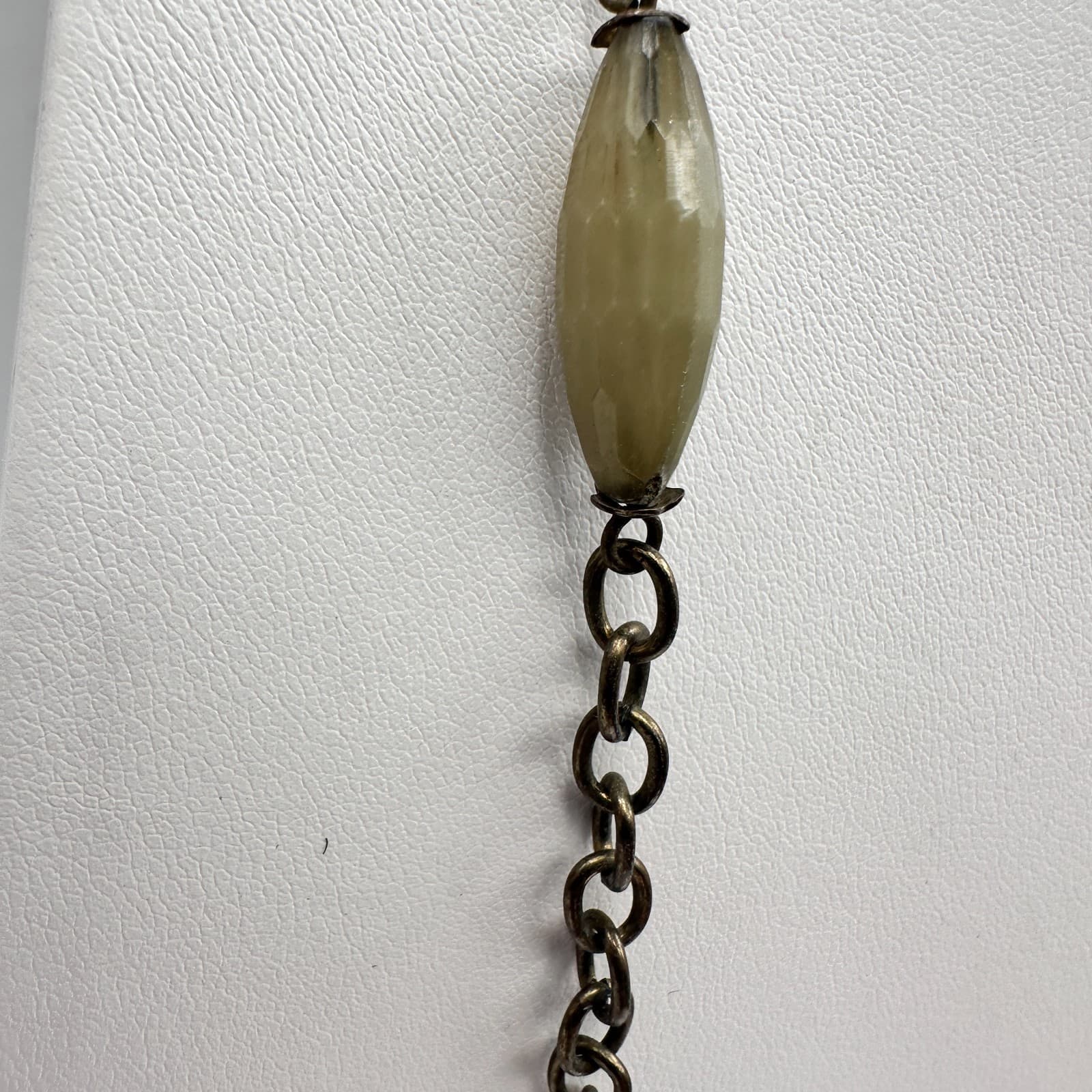 Vintage 70s Bronze Tone Tribal Coin Medallion Chain Hook Dangle Necklace Jewelry - Thumbnail 7