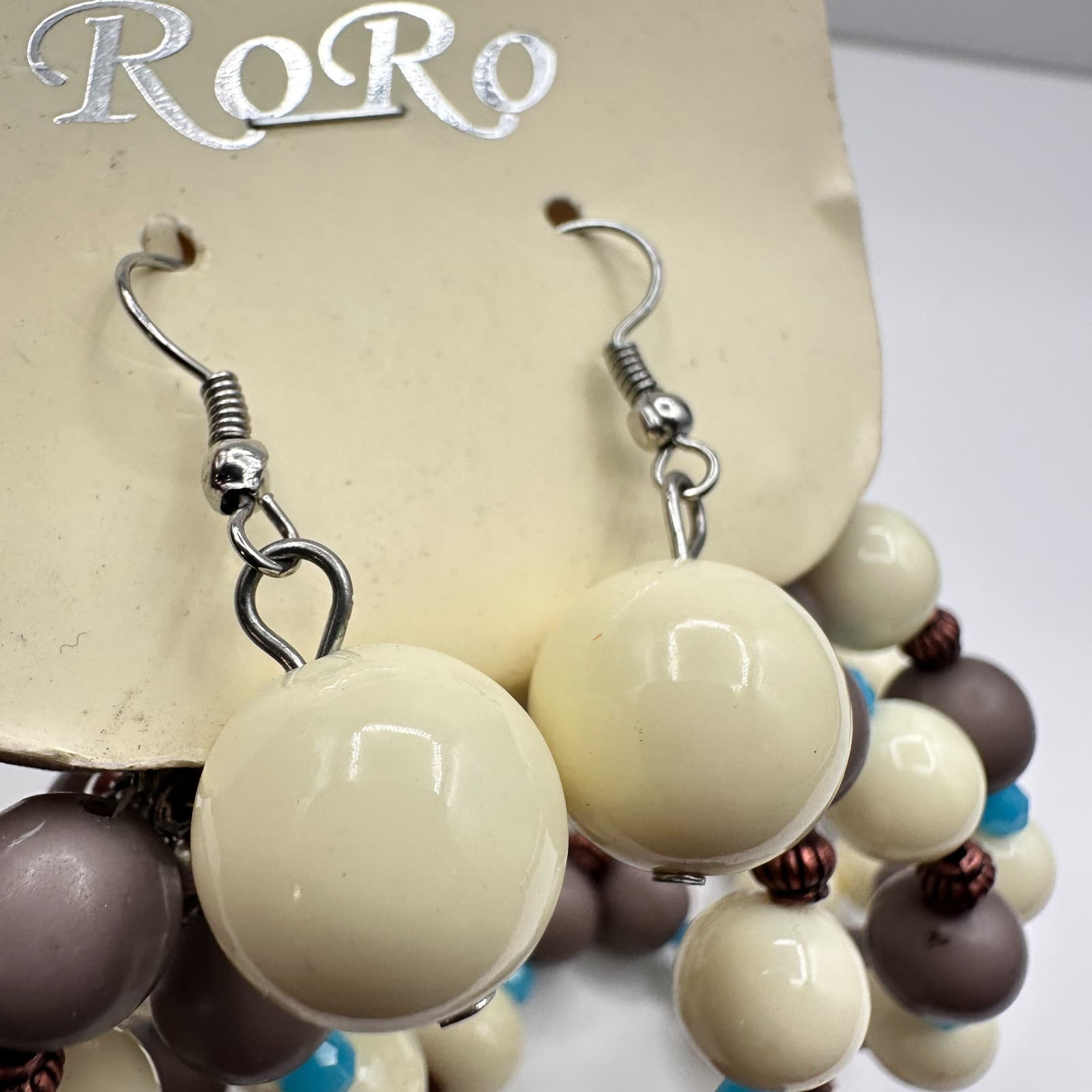 Vintage 90s RoRo Multi-Strand Beaded Necklace Earring Set Boho Fashion Jewelry - Thumbnail 14