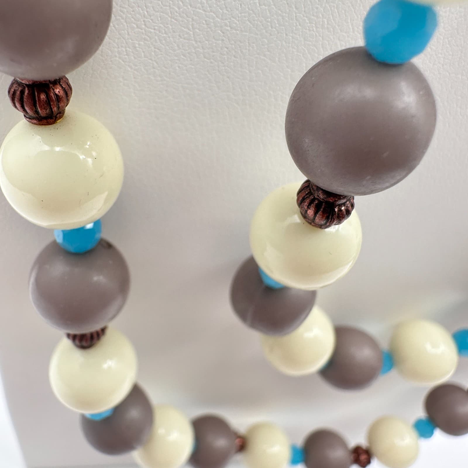 Vintage 90s RoRo Multi-Strand Beaded Necklace Earring Set Boho Fashion Jewelry - Thumbnail 6