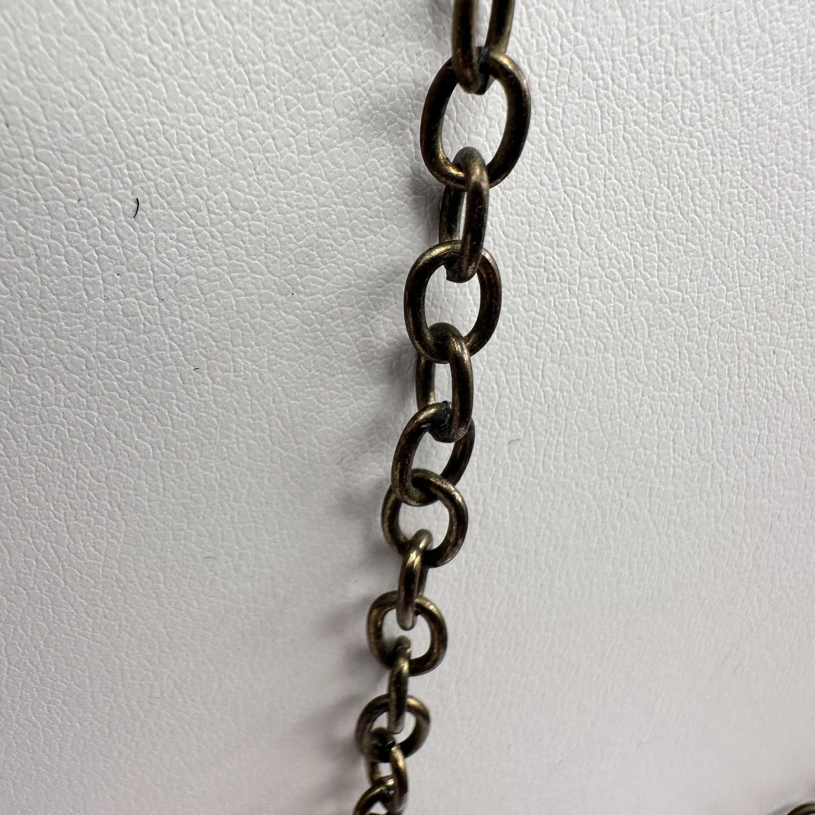 Vintage 70s Bronze Tone Tribal Coin Medallion Chain Hook Dangle Necklace Jewelry - Thumbnail 8