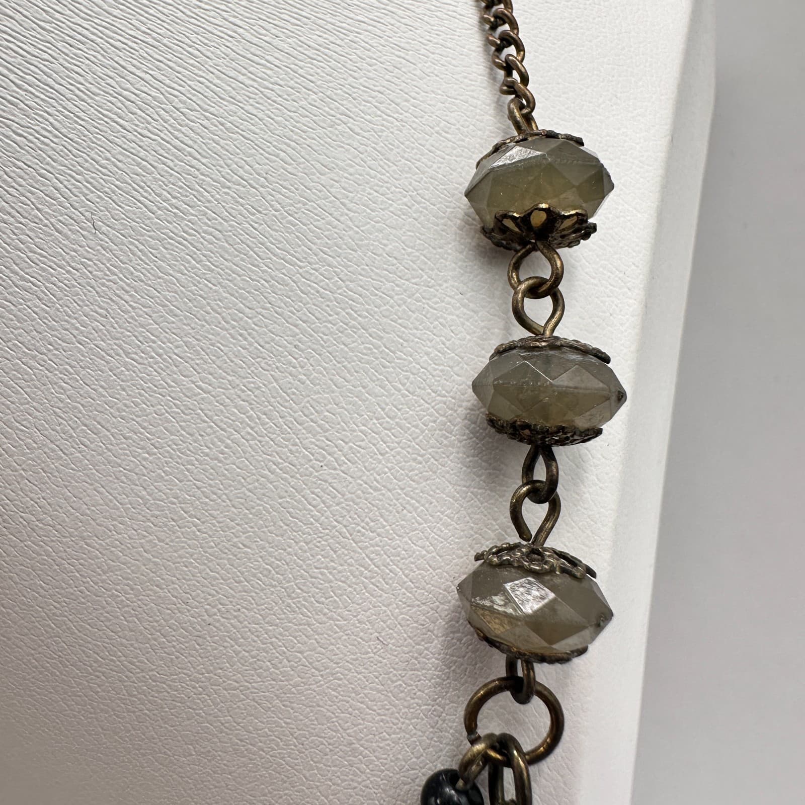 Vintage 70s Bronze Tone Tribal Coin Medallion Chain Hook Dangle Necklace Jewelry - Thumbnail 11