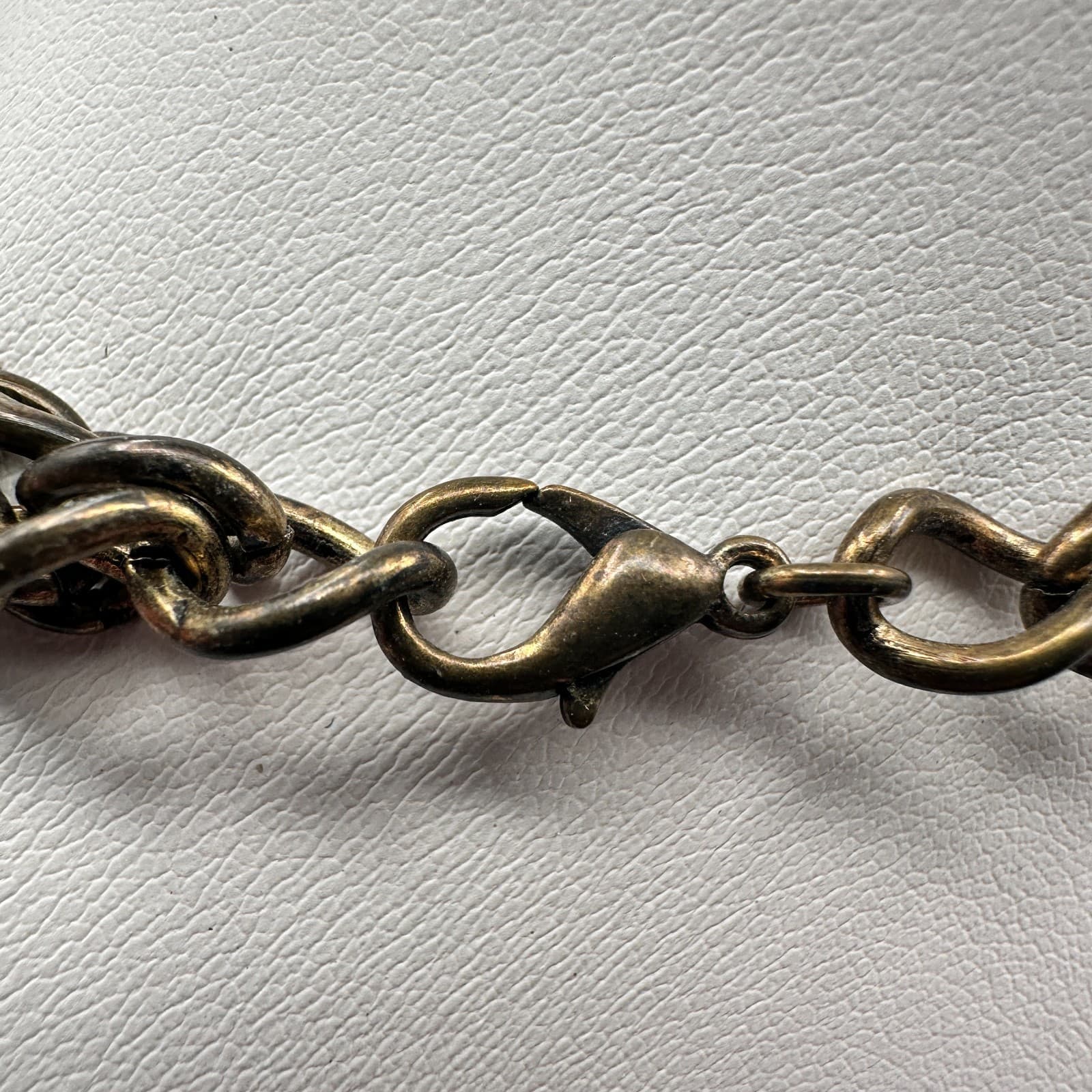 Vintage 90s Bib Necklace Yellow Glass Beads Bronze Tone Multi Strand Jewelry - Thumbnail 11