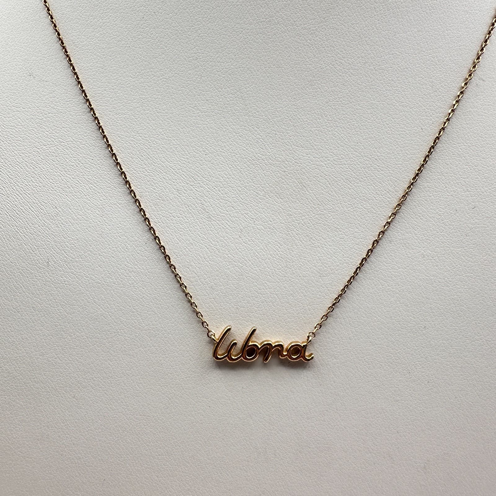 Vintage Y2K Gold Tone Libra Script Nameplate Necklace Astrology Zodiac Pendant - Thumbnail 2