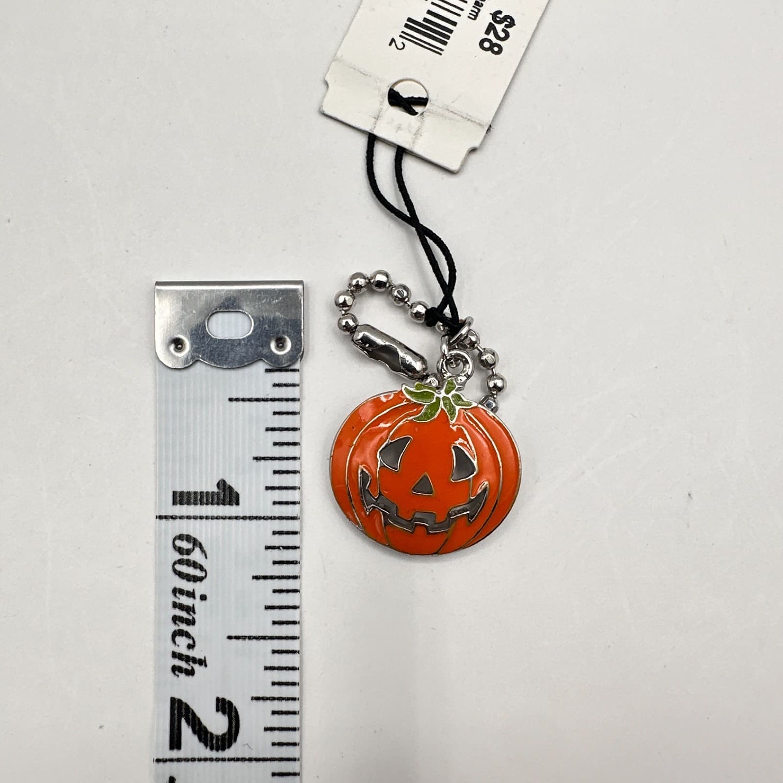 Vintage 80s Cookie Lee Halloween Orange Enamel Jack-O'-Lantern Charm Jewelry - Thumbnail 3