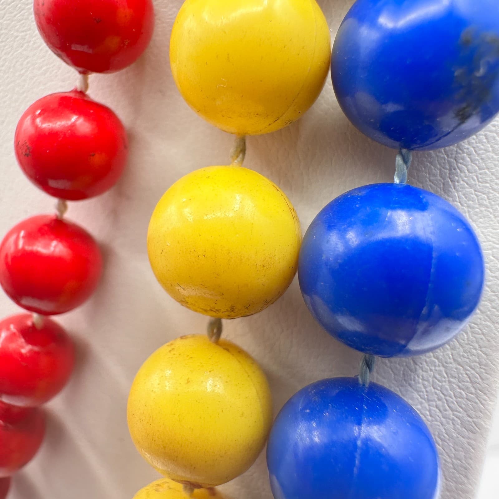 Vintage 80s Multi Strand Beaded Necklace Primary Colors Pop Art Women's Jewelry - Thumbnail 9