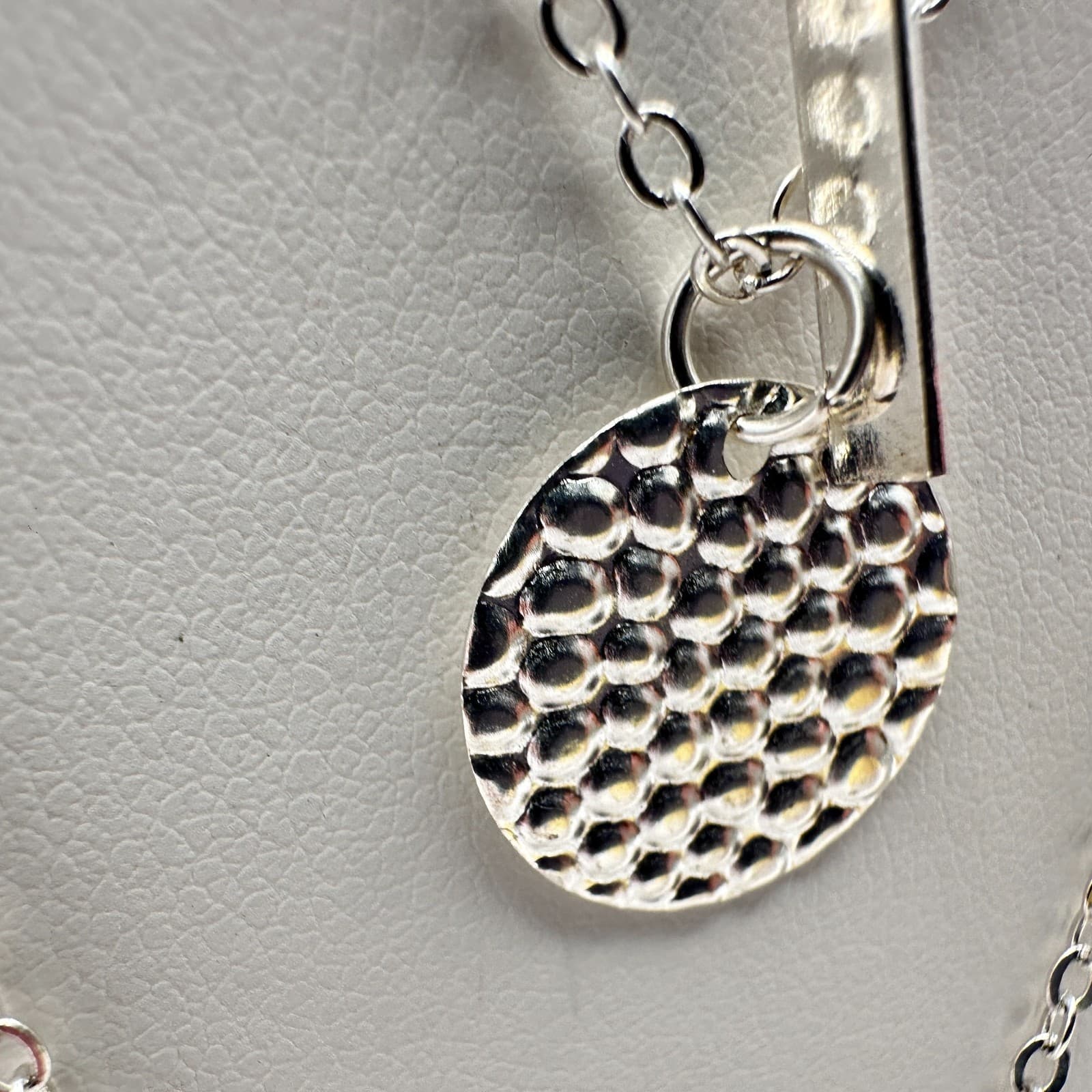 Vintage Y2K Silver Multi-Layered Necklace Star Geometric Vertical Bar Hammered - Thumbnail 5