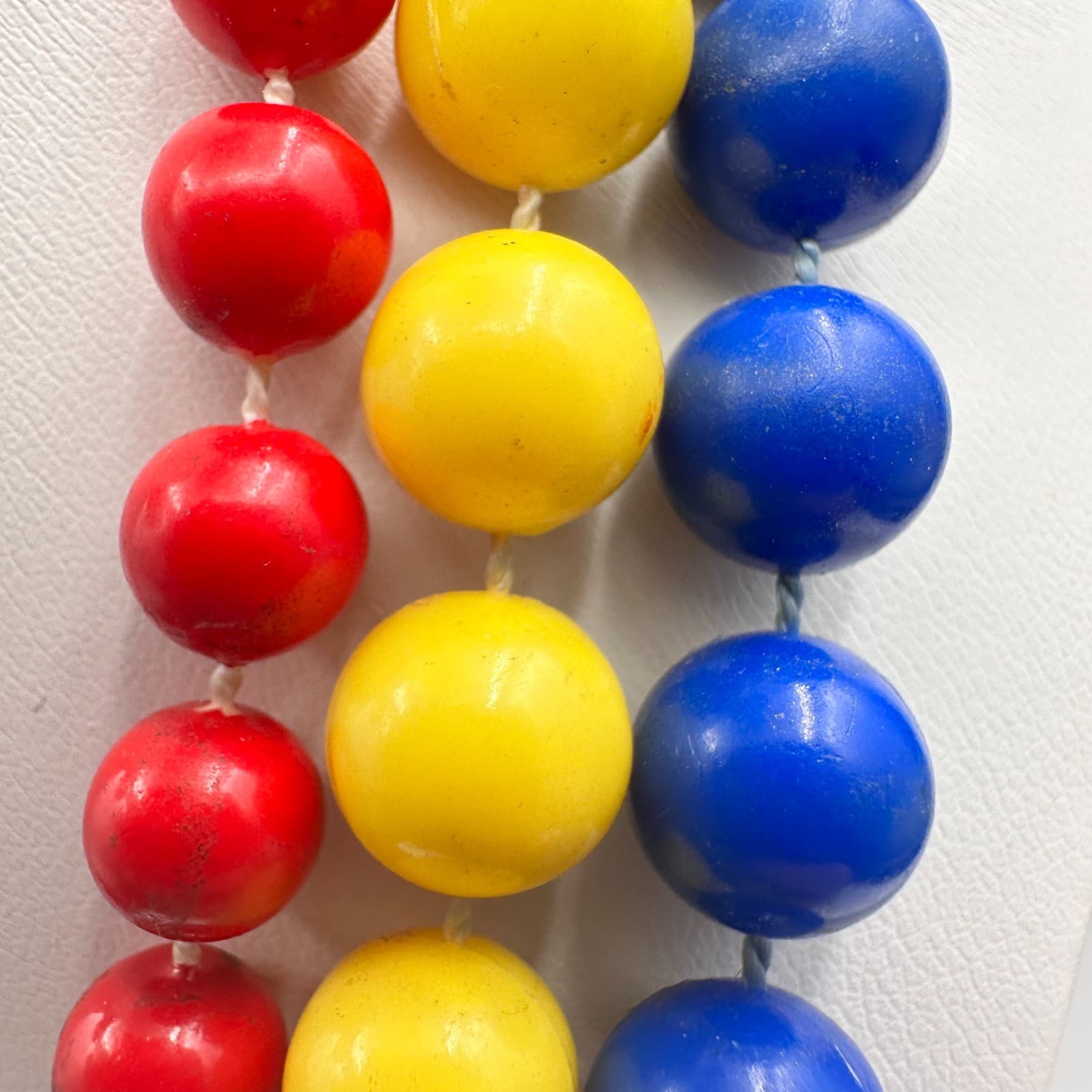 Vintage 80s Multi Strand Beaded Necklace Primary Colors Pop Art Women's Jewelry - Thumbnail 10