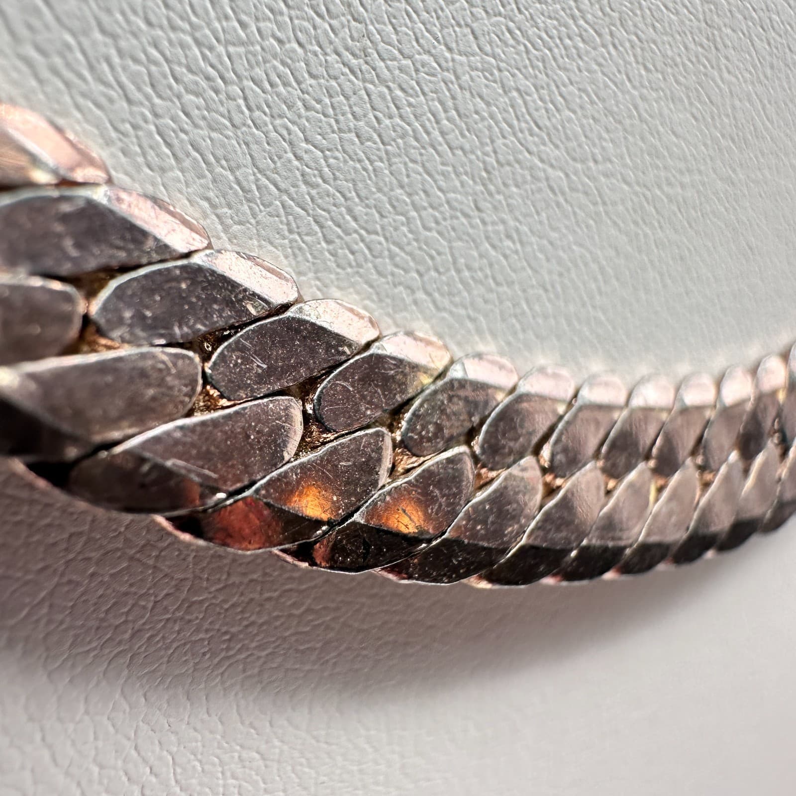 Vintage 80s Napier Necklace Gold Tone Wide Herringbone Cobra Chain Statement - Thumbnail 7